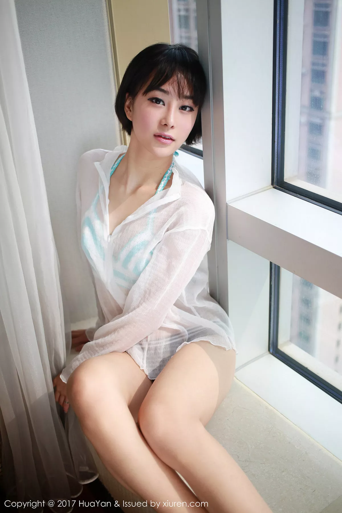 秀人集.com_[HuaYan花の颜]Vol.035_清新嫩模艺蕾居家欧美风黑色内裤秀完美身材性感翘臀写真43P