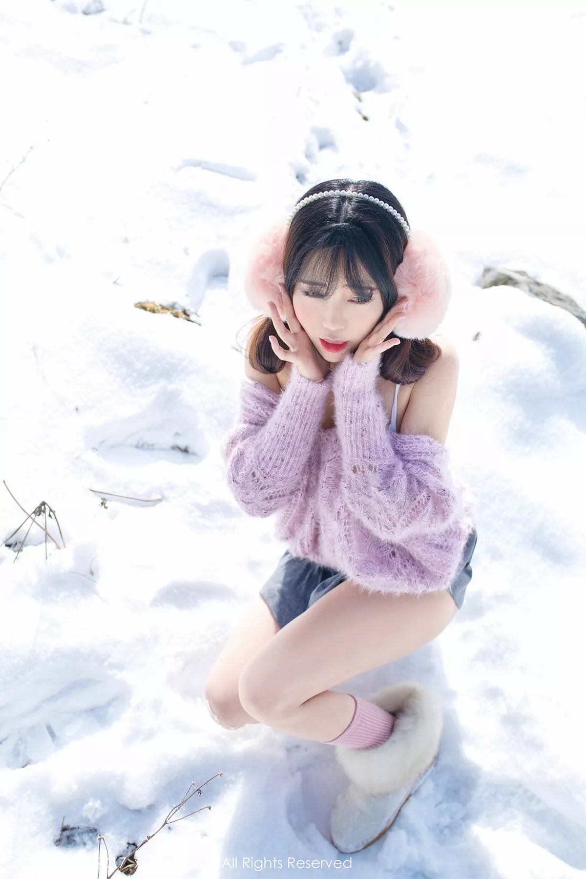 秀人集.com_[XiuRen秀人网]No.720_嫩模兜豆靓Youlina冰天雪地里黑色蕾丝内裤冰冷诱惑写真51P