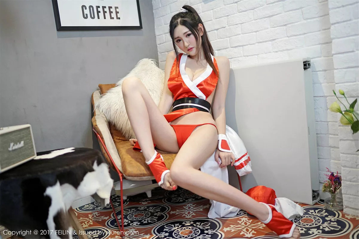 秀人集.com_[FeiLin嗲囡囡]Vol.094_嫩模女神沈梦瑶香艳不知火舞红色丁字裤火辣诱惑写真42P
