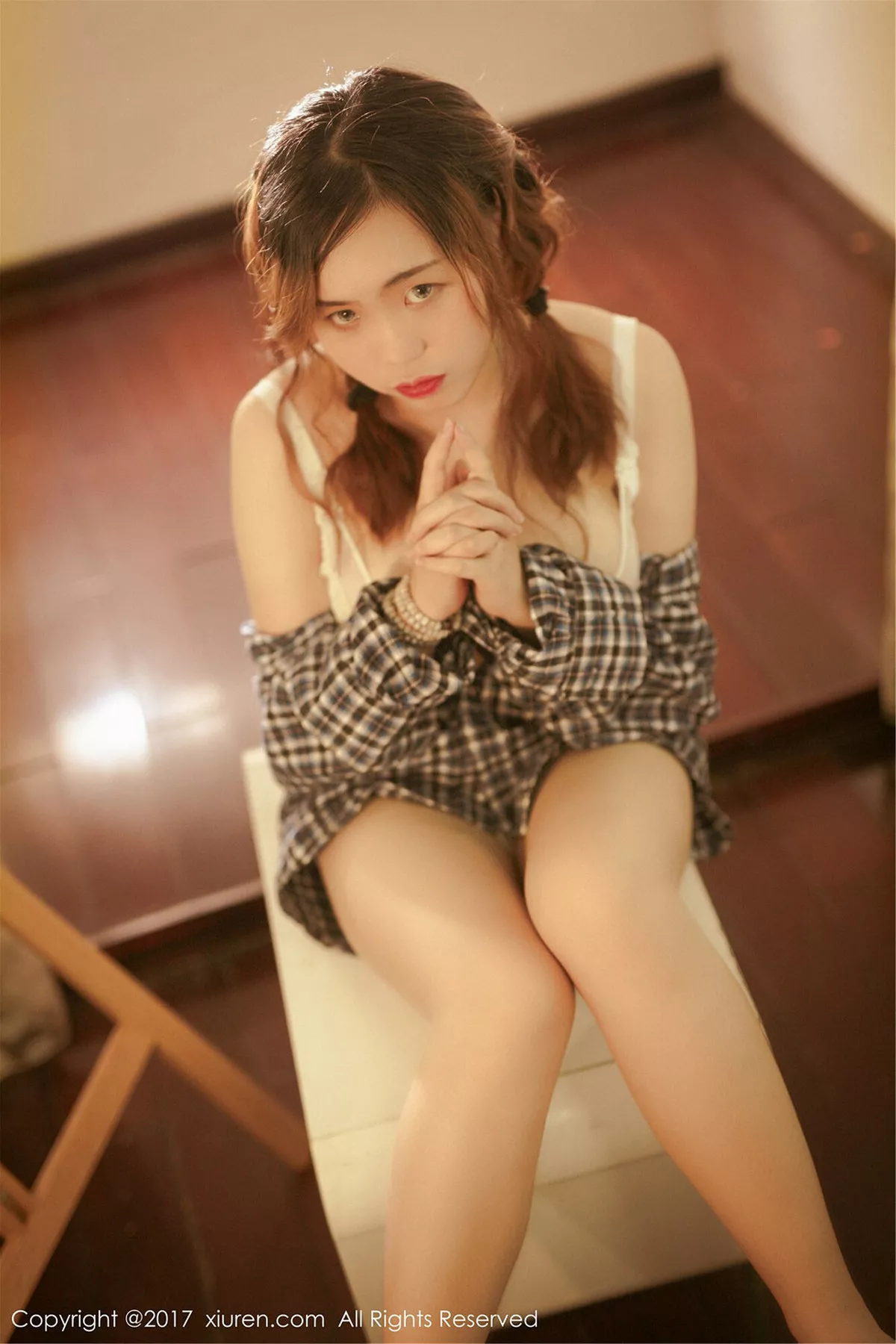 秀人集.com_[XiuRen秀人网]No.754_嫩模米爱Demon格子衬衫下半透内衣秀傲人美乳完美诱惑写真50P