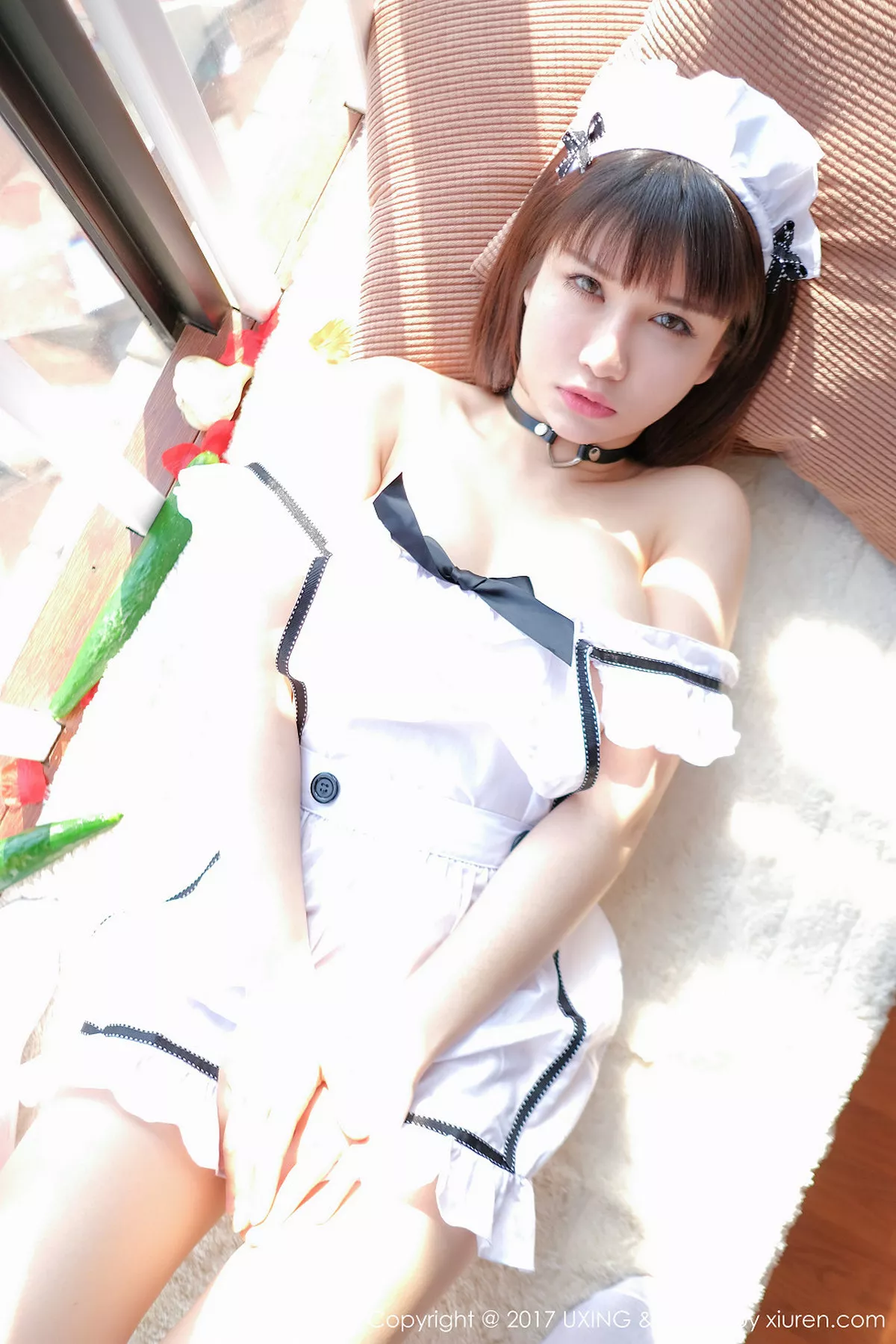 秀人集.com_[UXING优星馆]Vol.058_嫩模K8傲娇萌萌居家女仆装侧露美乳黄瓜主题撩人诱惑写真40P