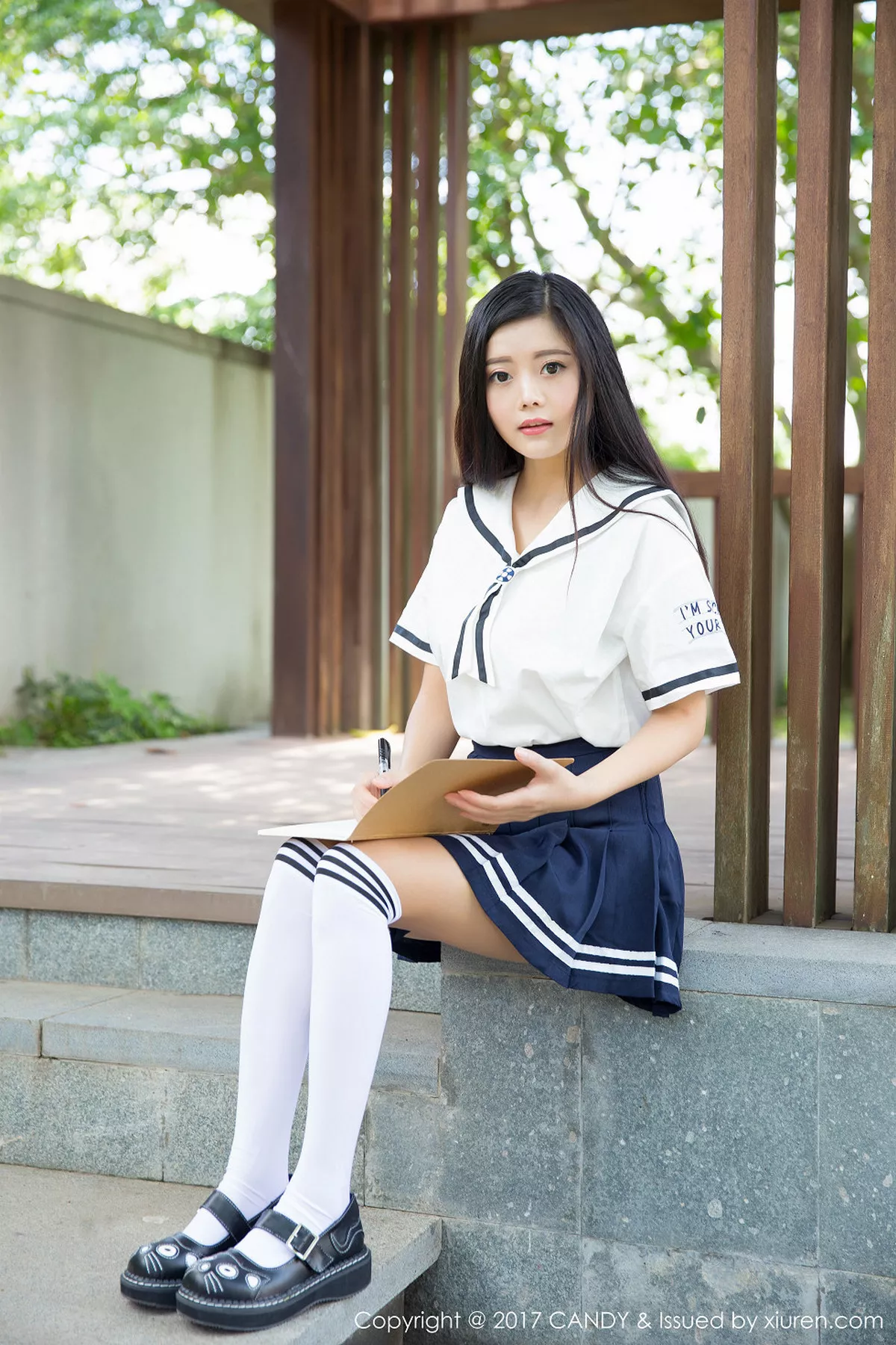 秀人集.com_[Candy糖果画报]Vol.027_嫩模林美惠子Mieko清新学生装秀完美身材美胸丰臀写真42P