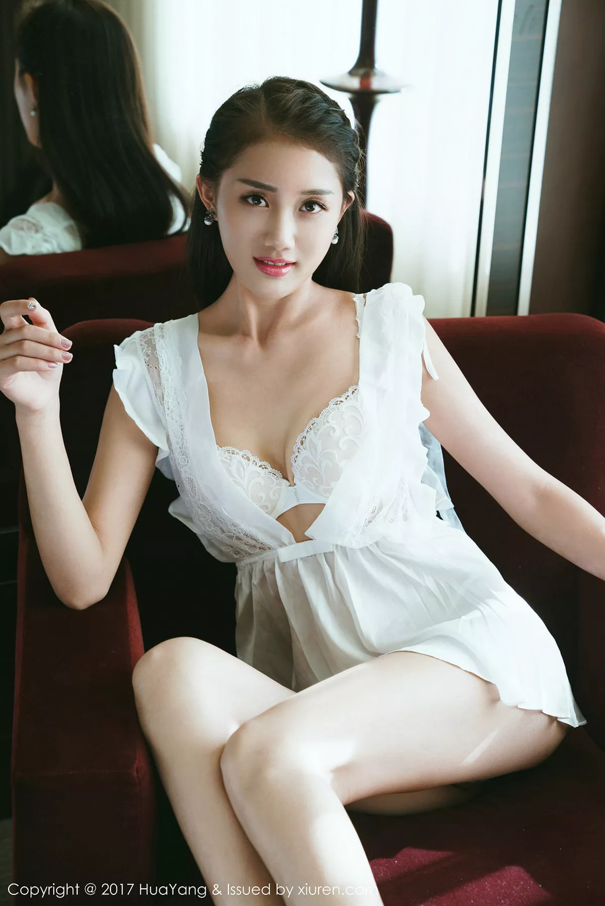 秀人集.com_[HuaYang花漾]Vol.009_高颜值嫩模晴儿Anne白色薄纱秀性感内衣丁字裤诱惑写真40P