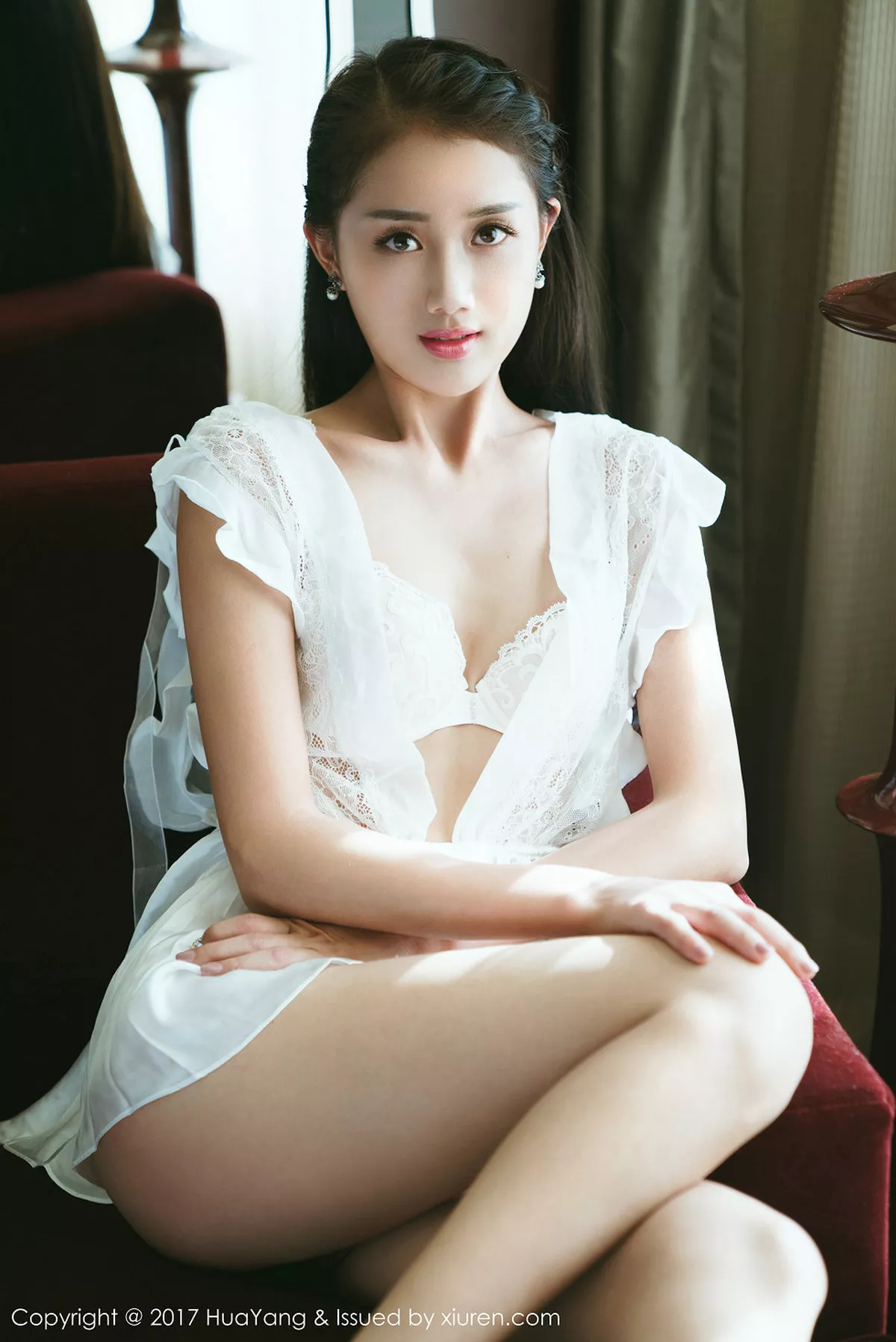 秀人集.com_[HuaYang花漾]Vol.009_高颜值嫩模晴儿Anne白色薄纱秀性感内衣丁字裤诱惑写真40P