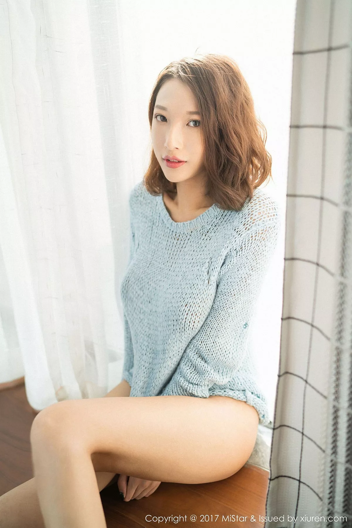 秀人集.com_[MiStar魅妍社]Vol.204_嫩模栗子Riz肉色吊带睡裙+缕空透视毛衣秀完美身材性感写真40P