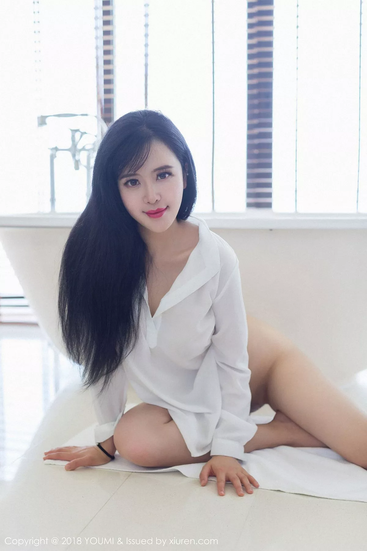 秀人集.com_[YouMi尤蜜荟]Vol.107_嫩模刘钰儿马尔代夫旅拍黑色情趣内衣+真空白衬衣诱惑写真46P