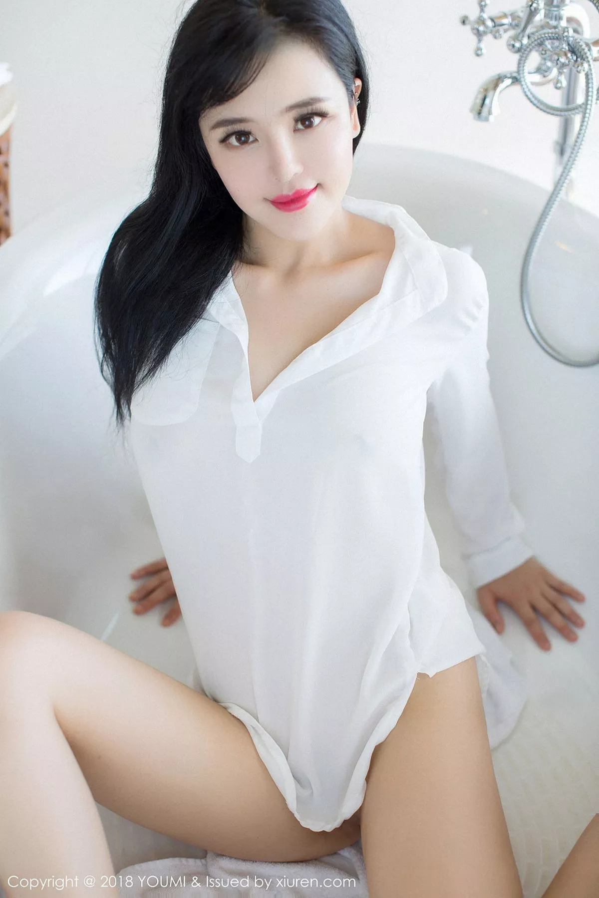 秀人集.com_[YouMi尤蜜荟]Vol.107_嫩模刘钰儿马尔代夫旅拍黑色情趣内衣+真空白衬衣诱惑写真46P