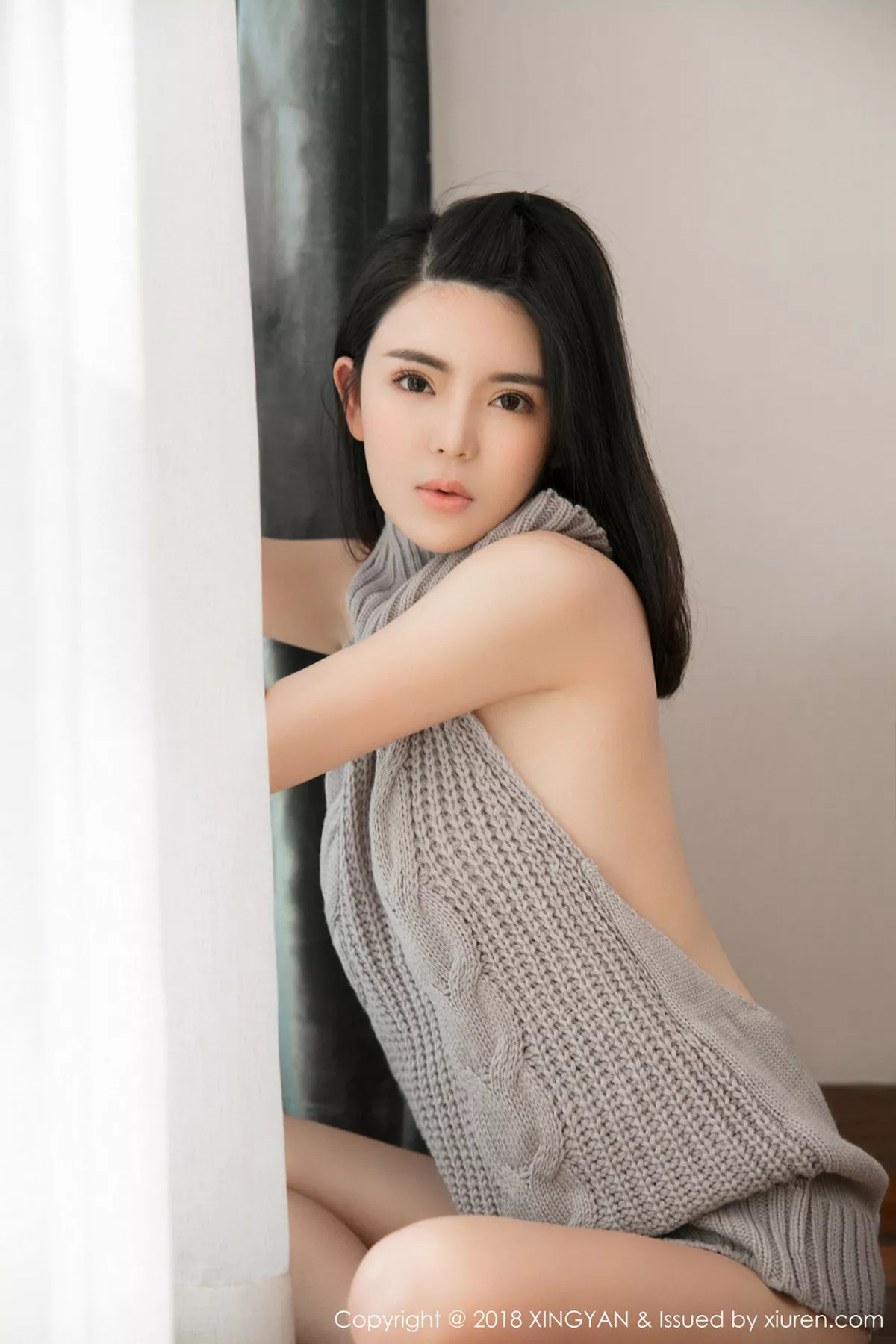 秀人集.com_[XINGYAN星颜社]Vol.012_嫩模陈曦Lily开背毛衣侧露豪乳+黑丝水手学生服诱惑写真50P