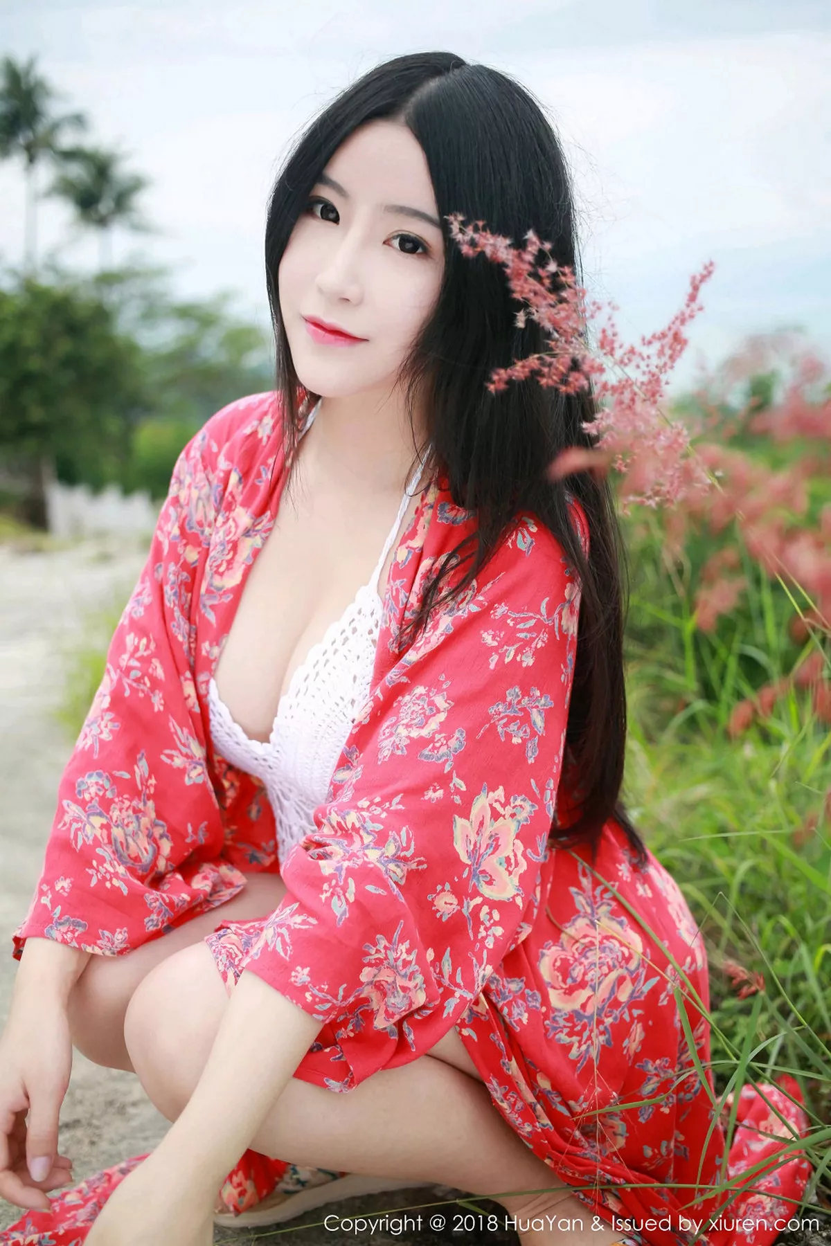 秀人集.com_[HuaYan花の颜]Vol.055_嫩模谢芷馨Sindy苏梅岛旅拍白色缕空吊带内衣完美诱惑写真40P