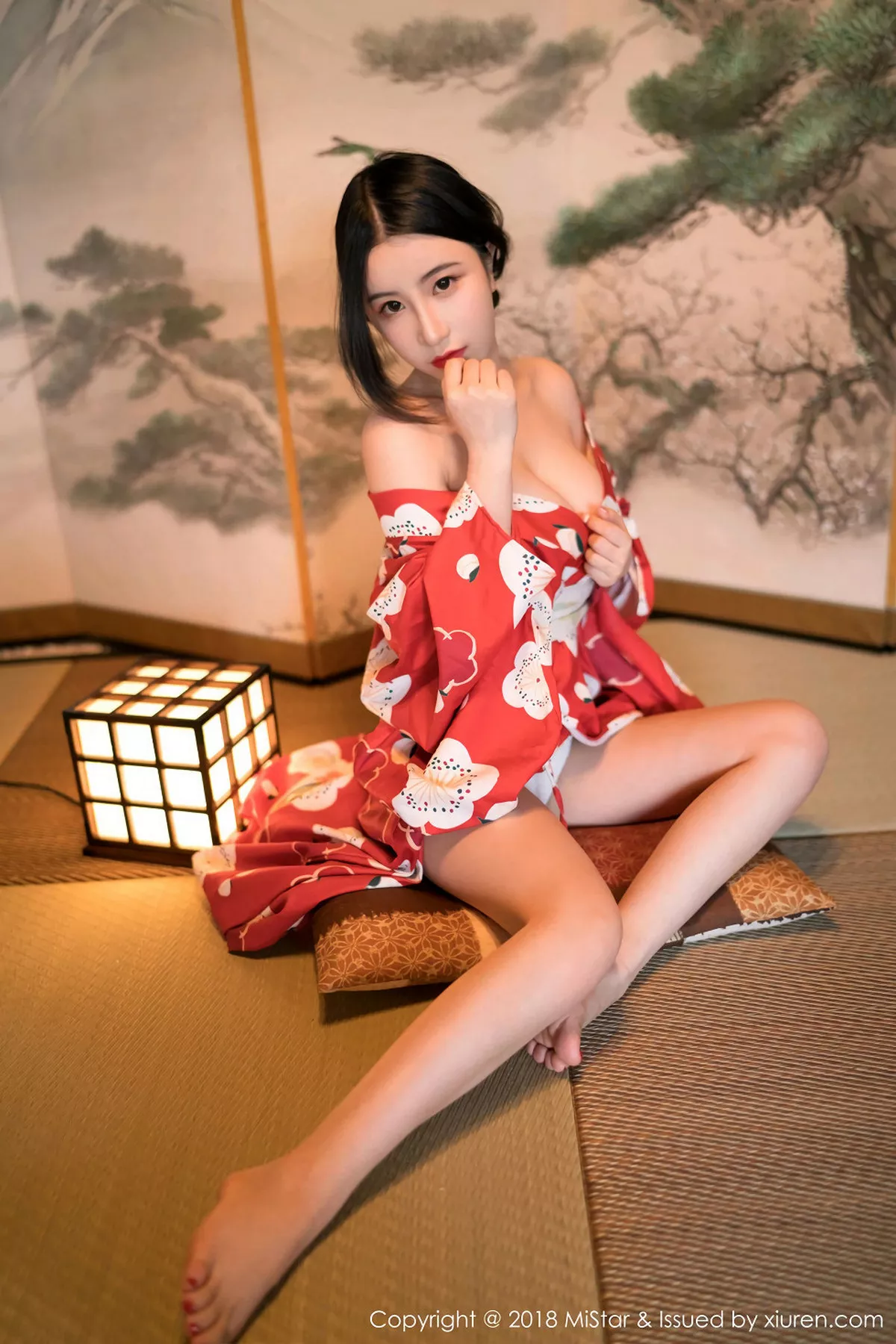 秀人集.com_[MiStar魅妍社]Vol.210_嫩模谢芷馨Sindy北海道旅拍娇艳红色和服半露豪乳诱惑写真43P