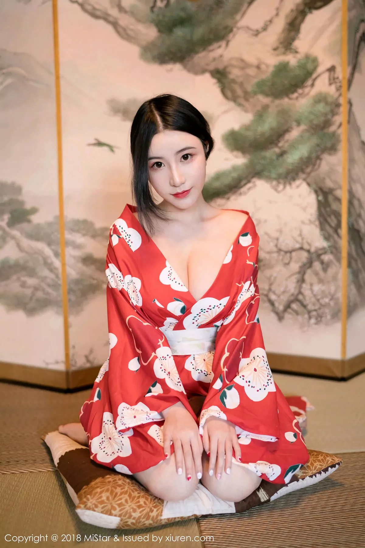 秀人集.com_[MiStar魅妍社]Vol.210_嫩模谢芷馨Sindy北海道旅拍娇艳红色和服半露豪乳诱惑写真43P