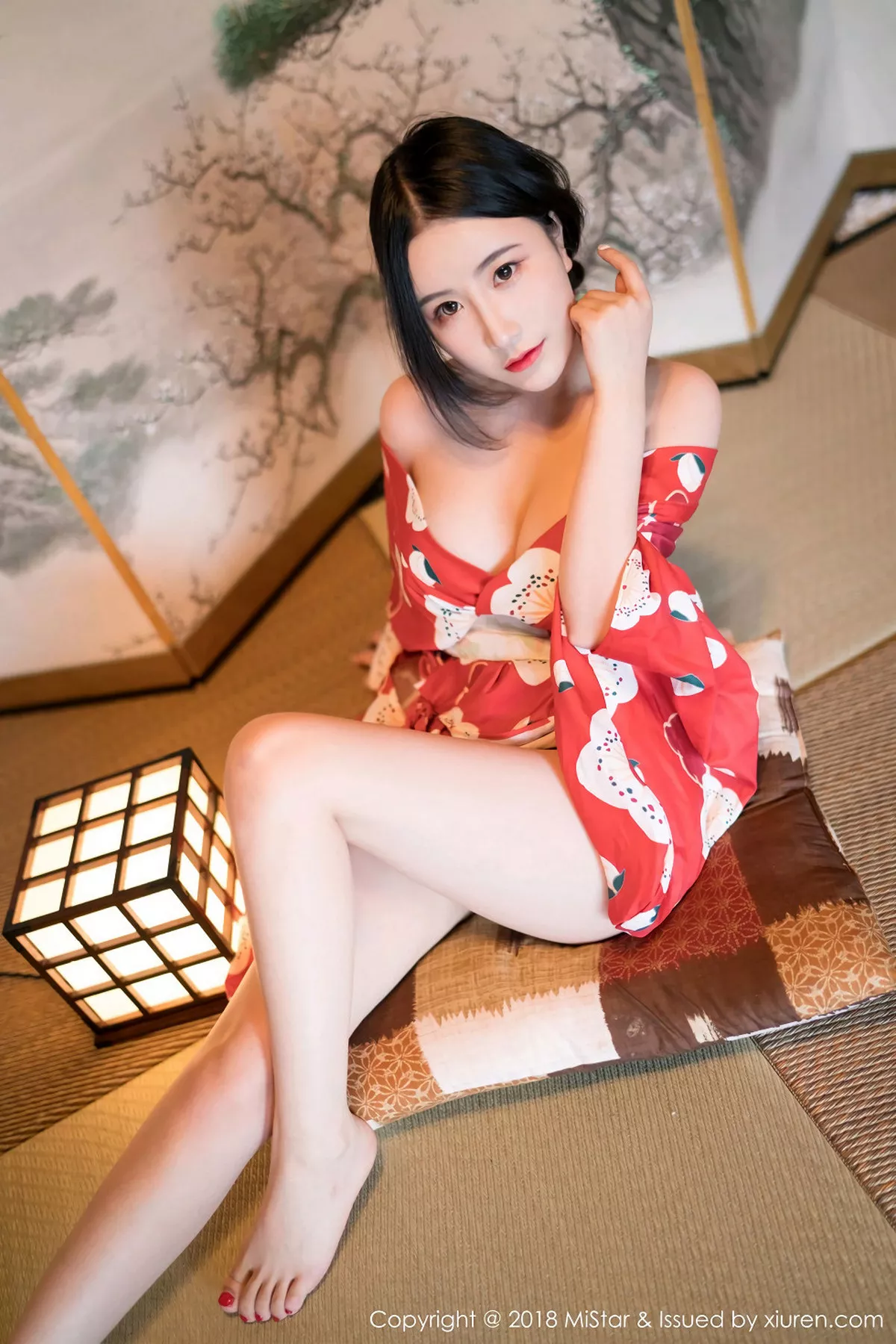 秀人集.com_[MiStar魅妍社]Vol.210_嫩模谢芷馨Sindy北海道旅拍娇艳红色和服半露豪乳诱惑写真43P