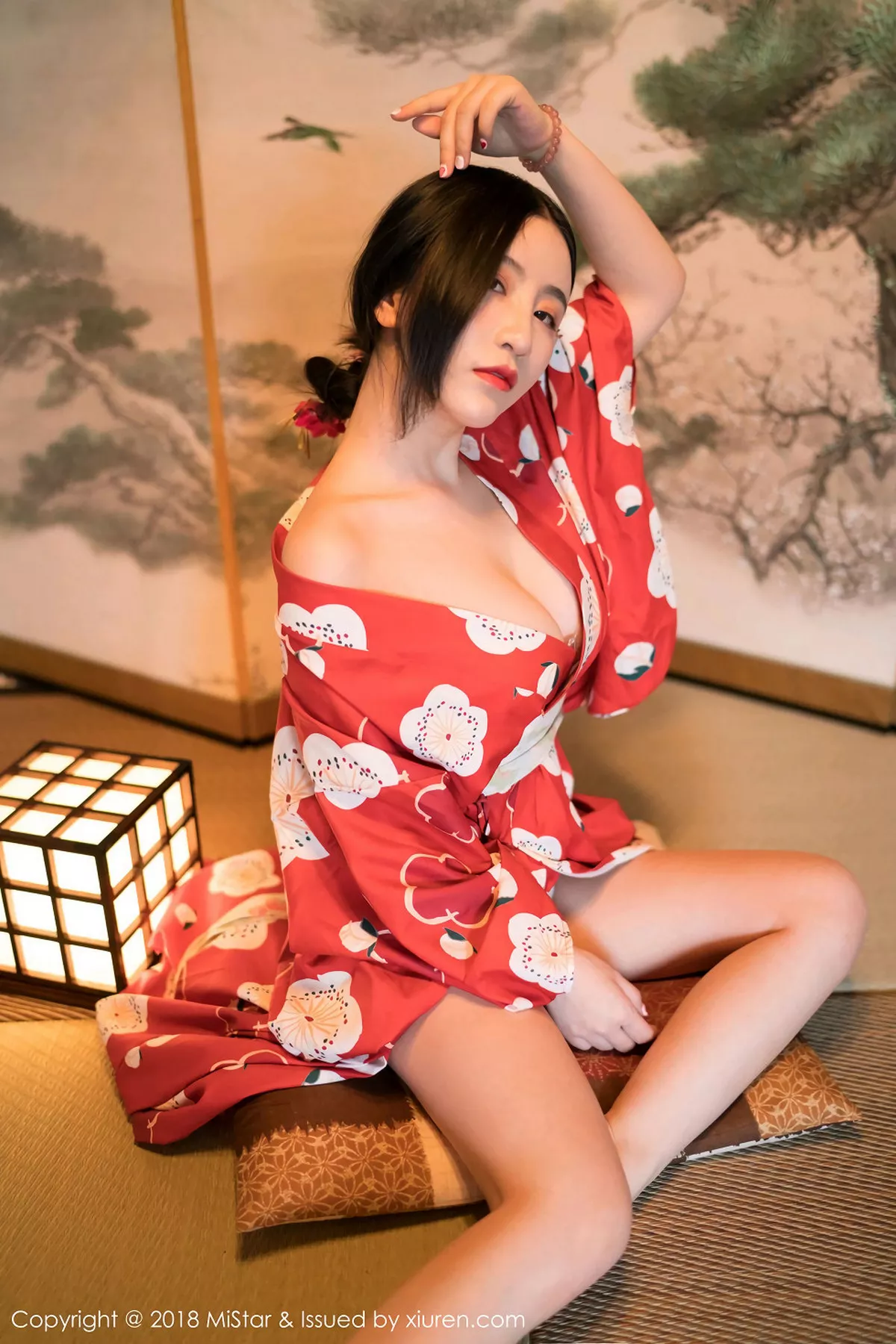 秀人集.com_[MiStar魅妍社]Vol.210_嫩模谢芷馨Sindy北海道旅拍娇艳红色和服半露豪乳诱惑写真43P