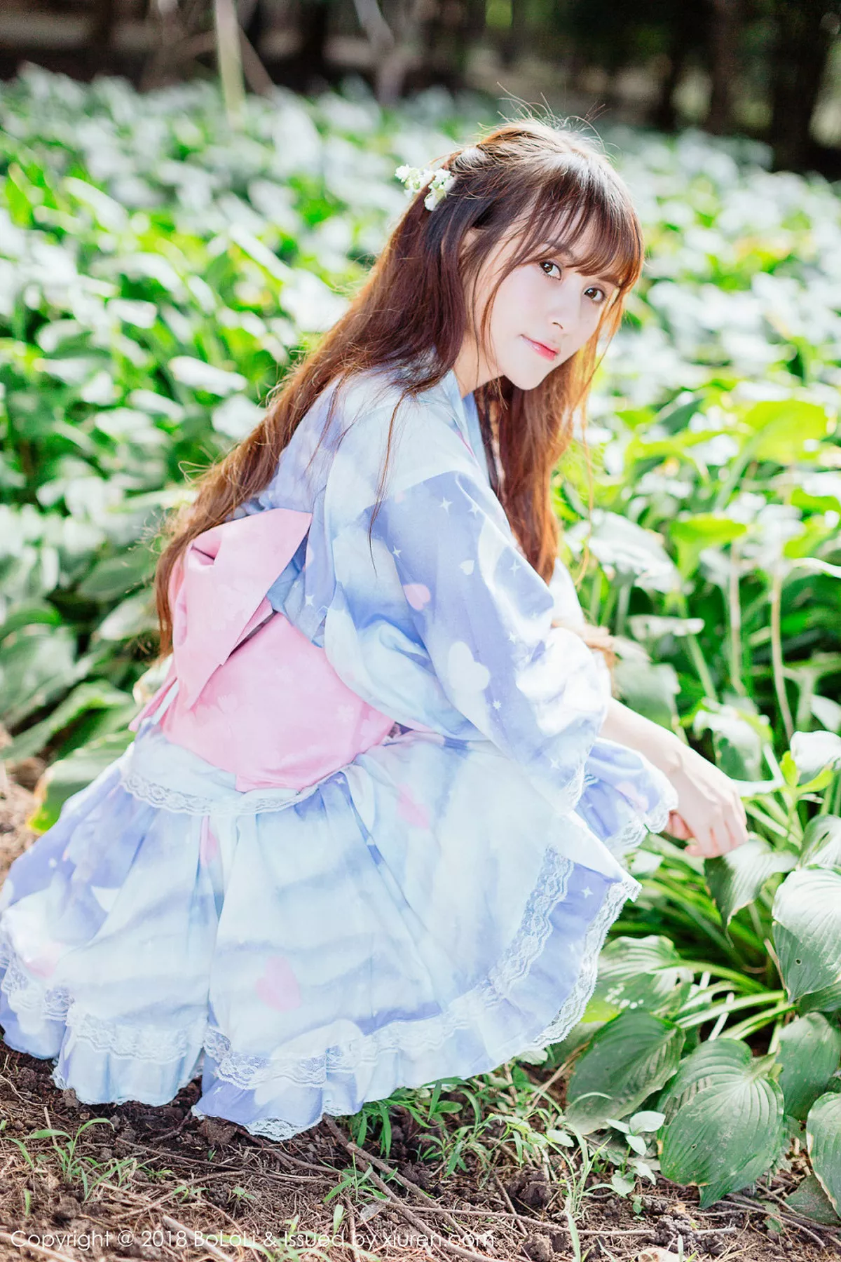 秀人集.com_[Tukmo兔几盟]Vol.118_嫩模夏美酱户外日系百花裙配白丝袜清新迷人写真61P