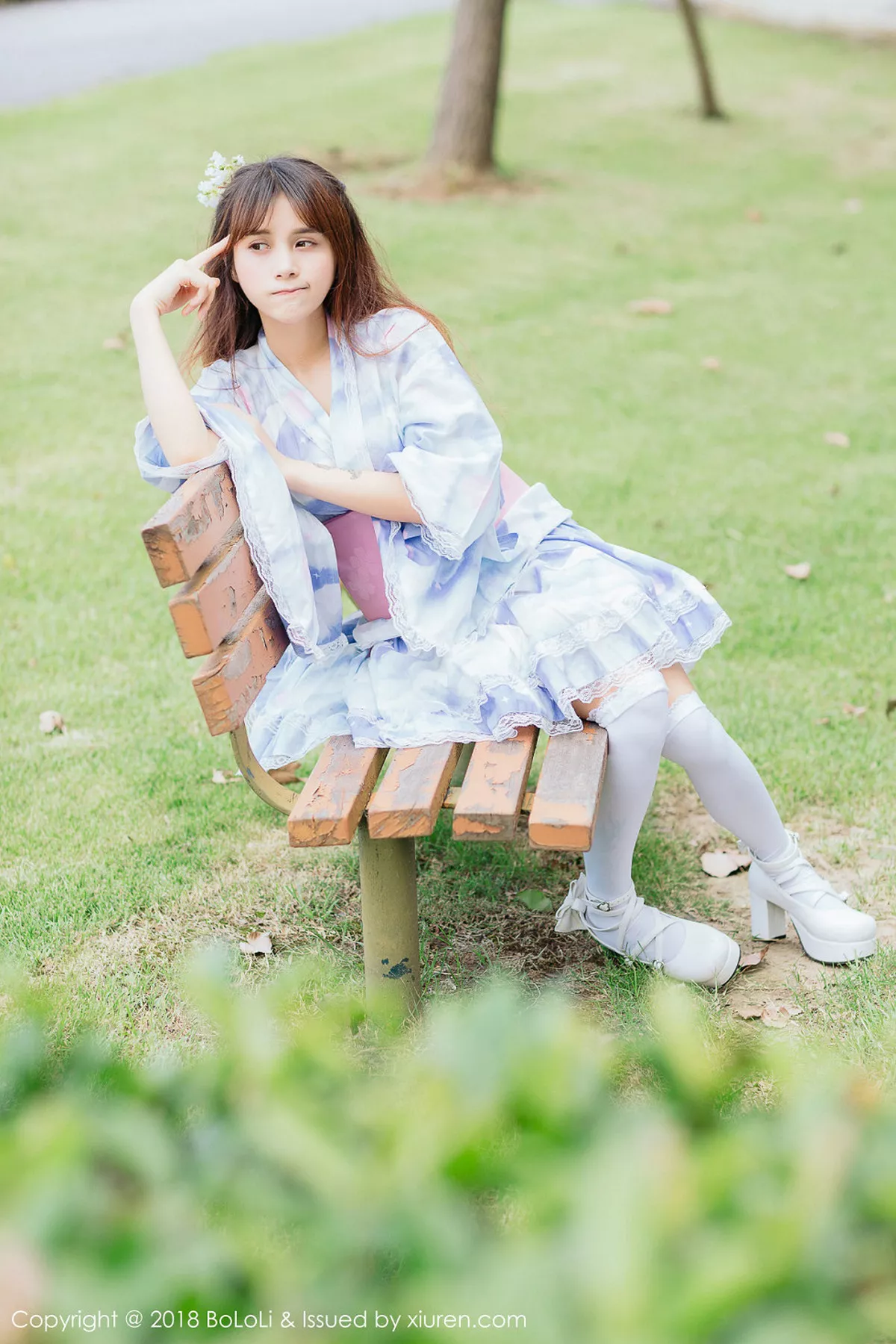 秀人集.com_[Tukmo兔几盟]Vol.118_嫩模夏美酱户外日系百花裙配白丝袜清新迷人写真61P