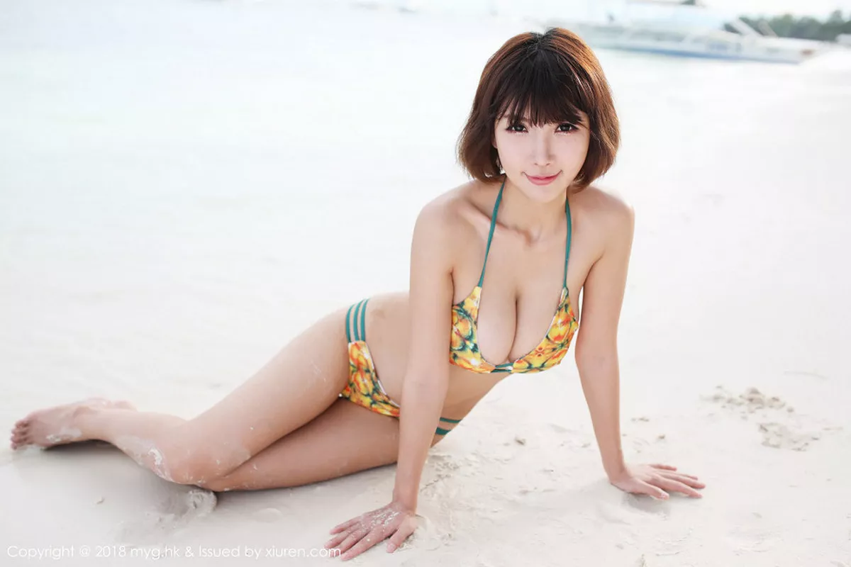 秀人集.com_[MyGirl美媛馆]Vol.308_女神晓茜sunny沙滩边粉色比基尼秀完美身材傲人豪乳诱惑写真44P