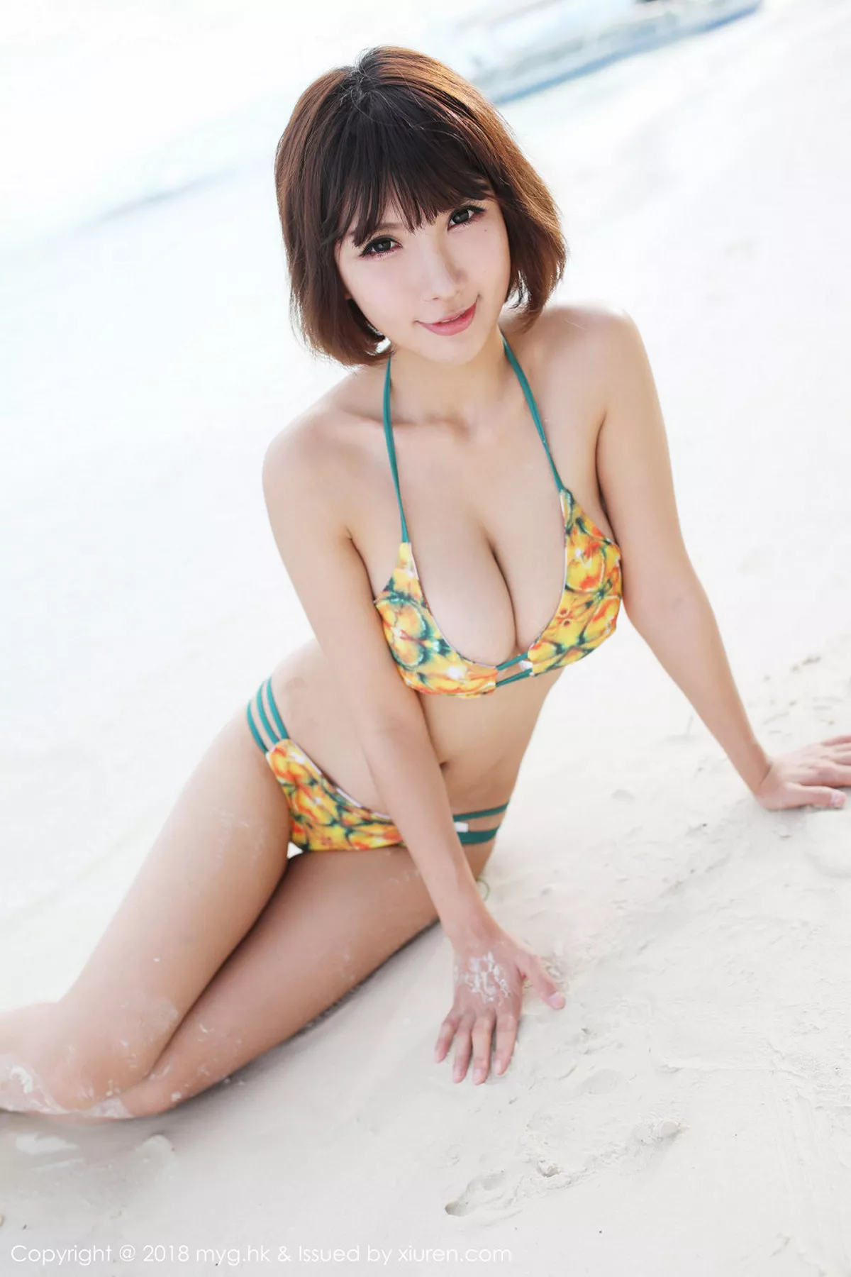 秀人集.com_[MyGirl美媛馆]Vol.308_女神晓茜sunny沙滩边粉色比基尼秀完美身材傲人豪乳诱惑写真44P