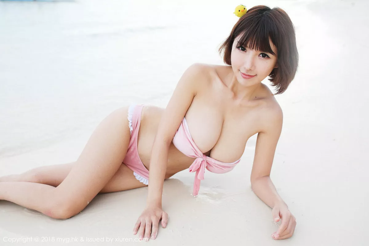 秀人集.com_[MyGirl美媛馆]Vol.308_女神晓茜sunny沙滩边粉色比基尼秀完美身材傲人豪乳诱惑写真44P