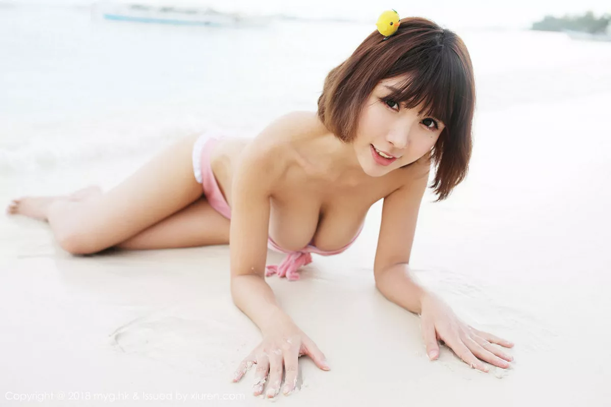 秀人集.com_[MyGirl美媛馆]Vol.308_女神晓茜sunny沙滩边粉色比基尼秀完美身材傲人豪乳诱惑写真44P