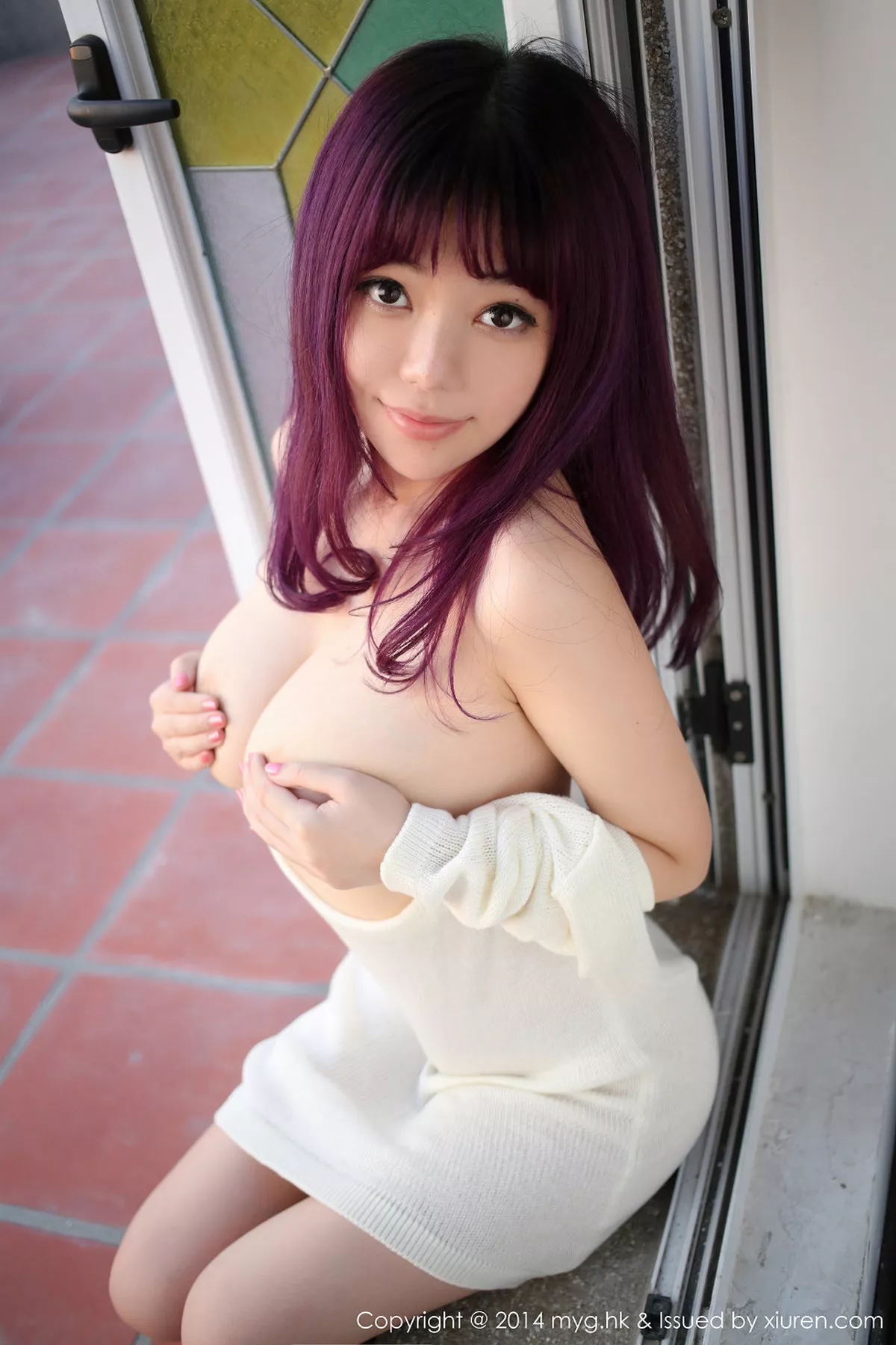 秀人集.com_[MyGirl美媛馆]Vol.076_嫩模刘飞儿Faye白色情趣睡裙蕾丝内裤豪乳诱惑写真67P