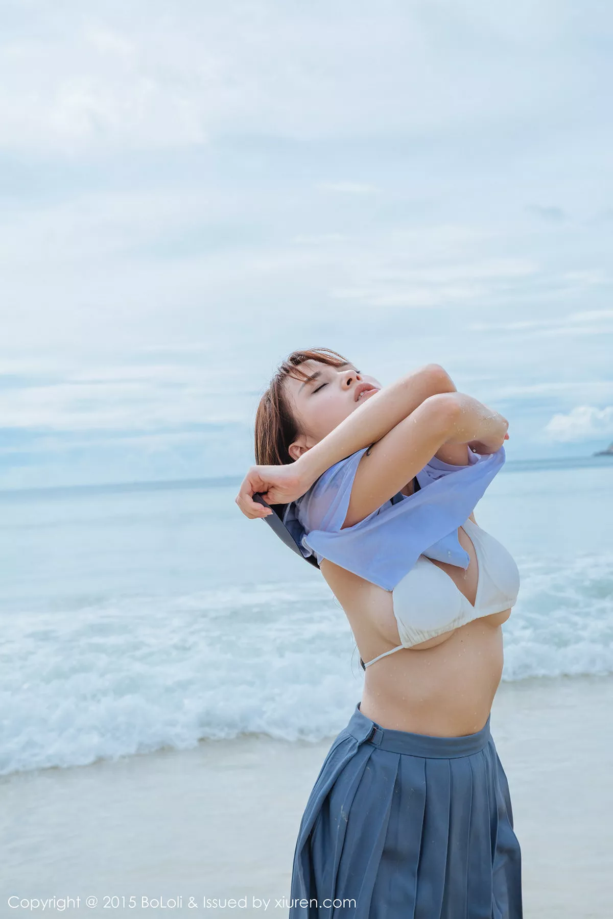 秀人集.com_[BoLoli波萝社]Vol.077_嫩模夏美酱普吉岛旅拍海边学生制服湿身诱惑写真46P