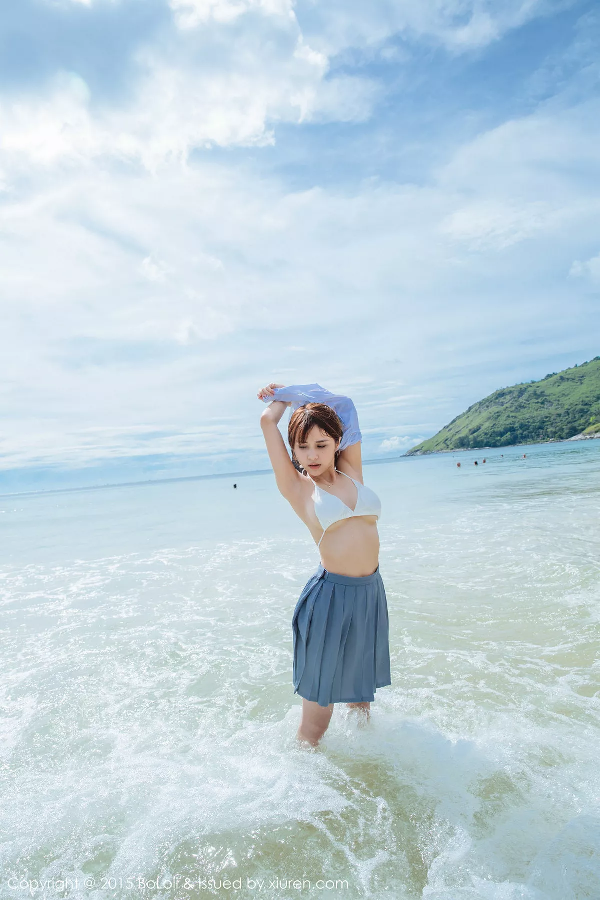 秀人集.com_[BoLoli波萝社]Vol.077_嫩模夏美酱普吉岛旅拍海边学生制服湿身诱惑写真46P