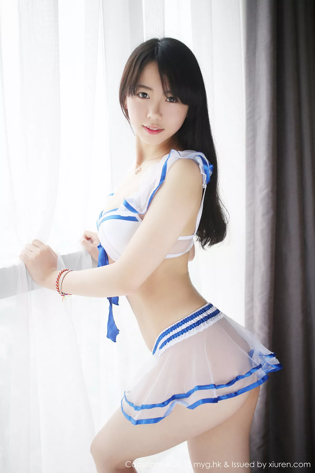 秀人集.com_[MyGirl美媛馆]Vol.116_新人嫩模徐小宝Jessie蓝色薄纱情趣内衣诱惑美臀写真40P