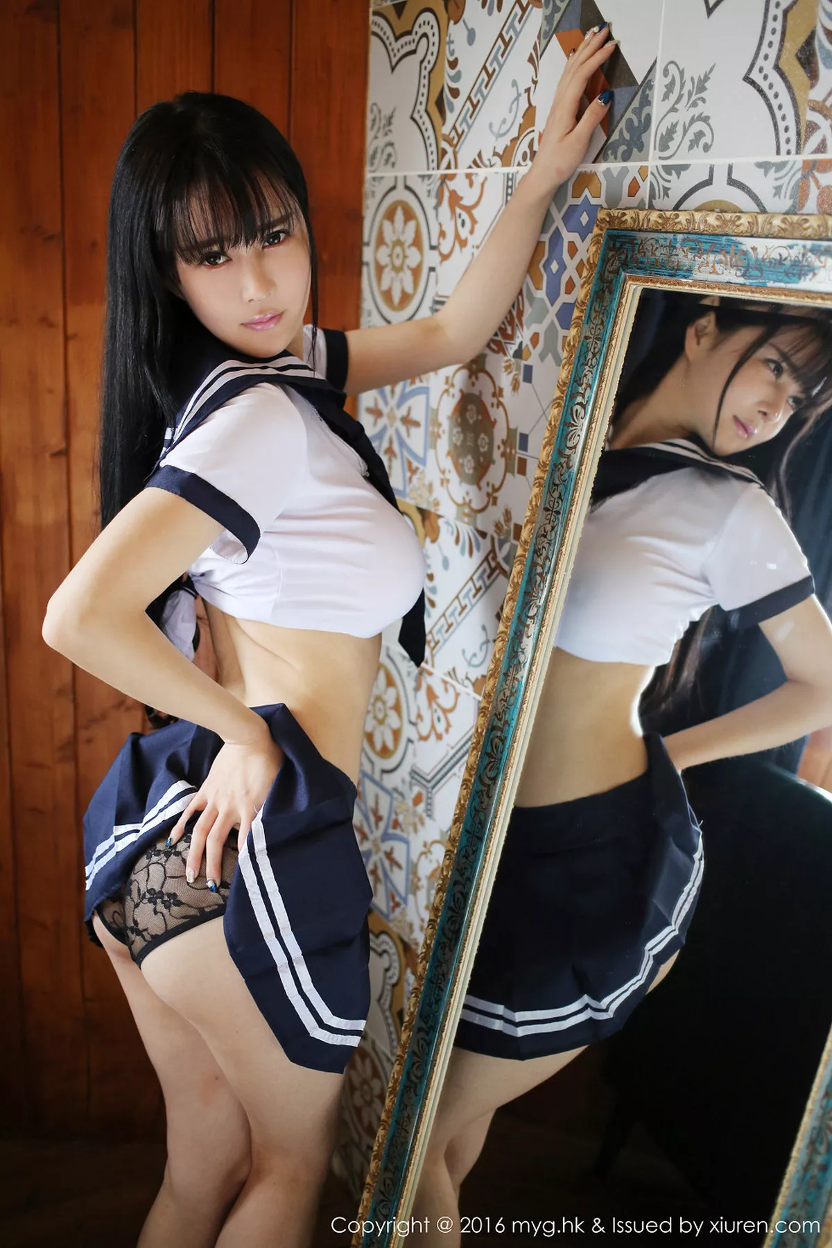秀人集.com_[MyGirl美媛馆]Vol.212_嫩模蔡文钰Angle脱学生制服蕾丝内裤火辣美乳诱惑写真50P