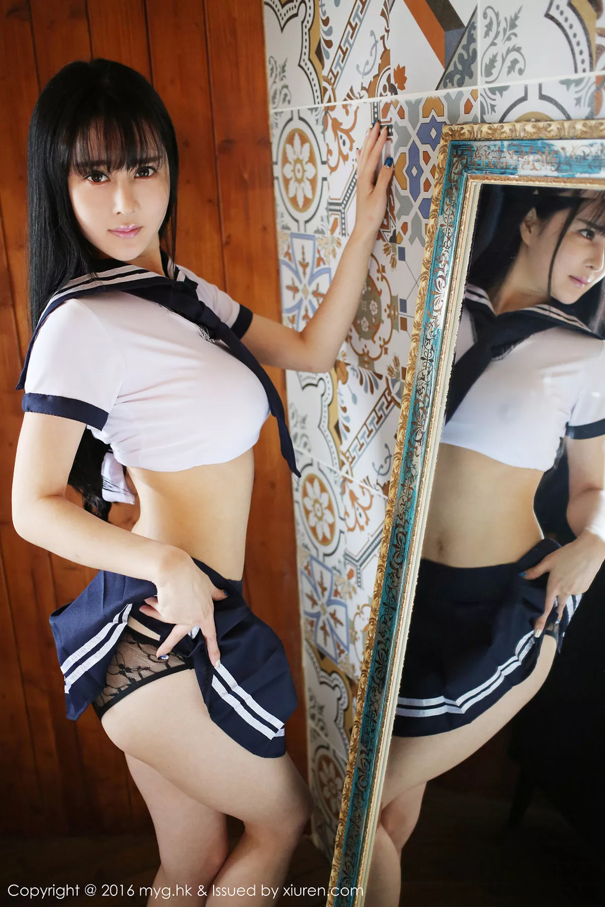 秀人集.com_[MyGirl美媛馆]Vol.212_嫩模蔡文钰Angle脱学生制服蕾丝内裤火辣美乳诱惑写真50P