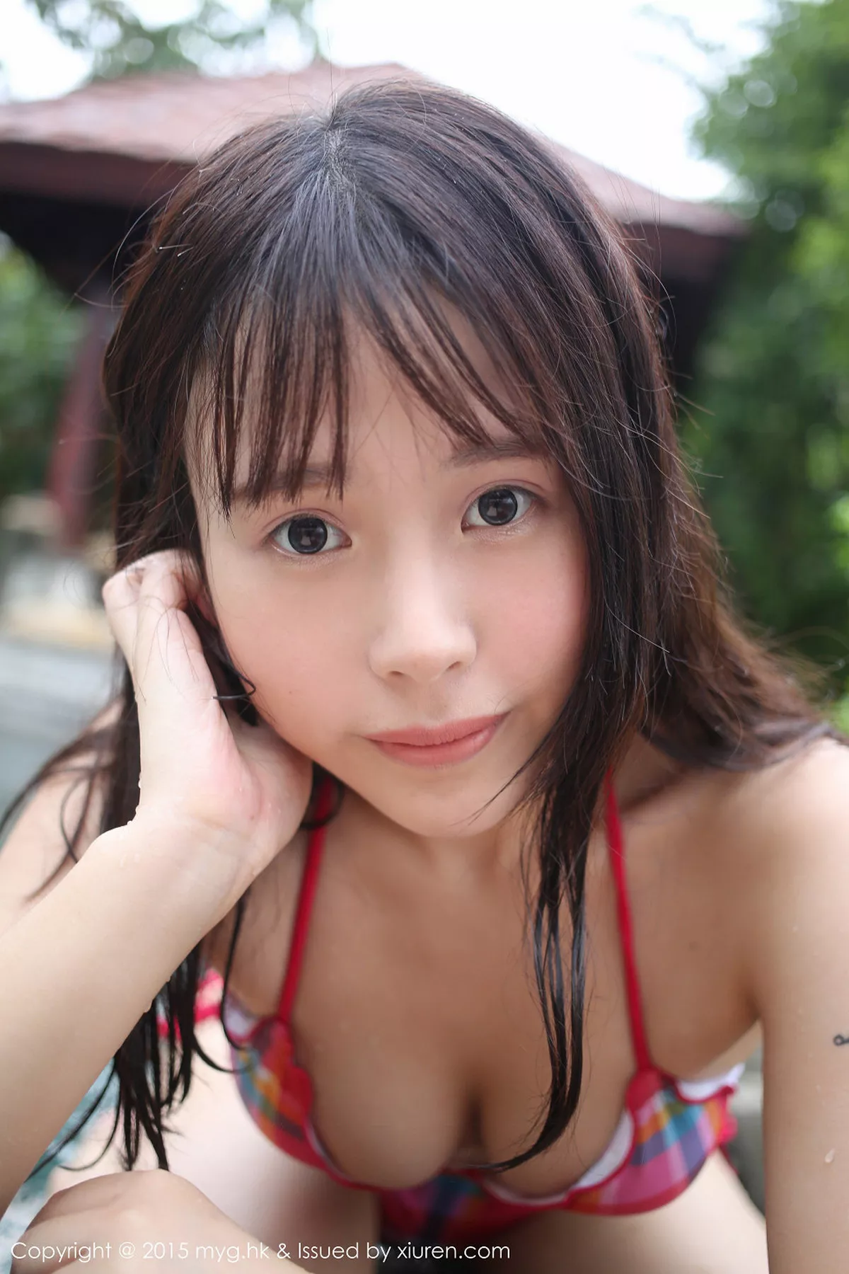秀人集.com_[MyGirl美媛馆]Vol.186_嫩模Evelyn艾莉三亚旅拍红色比基尼泳池边诱惑翘臀写真76P