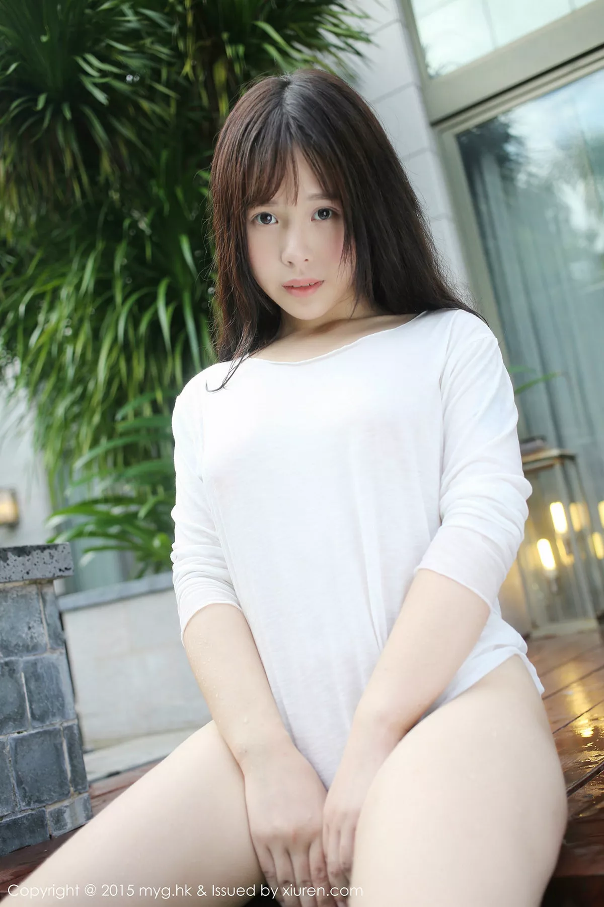 秀人集.com_[MyGirl美媛馆]Vol.180_嫩模Evelyn艾莉白色T恤湿身真空透视秀美乳撩人写真60P