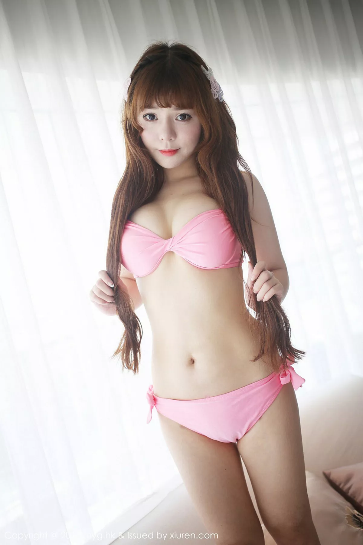 秀人集.com_[MyGirl美媛馆]Vol.225_嫩模粉芭比VV三亚旅拍性感粉红内衣秀豪乳美臀诱惑写真52P