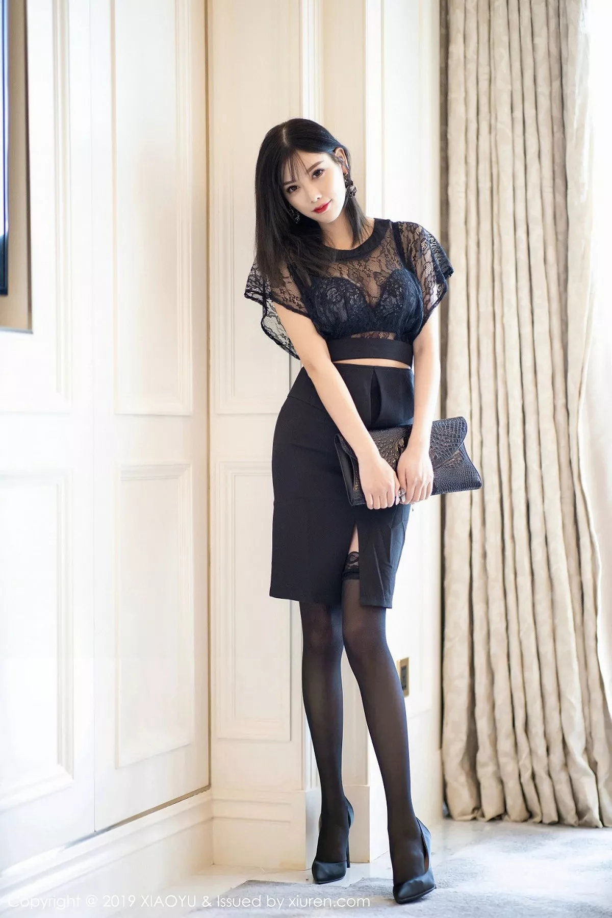 秀人集.com_[XiaoYu画语界]Vol.162_女神杨晨晨sugar海南旅拍私房黑色缕空内衣惹火诱惑写真85P