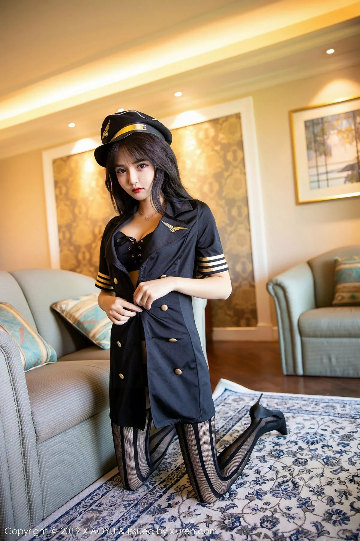 秀人集.com_[XiaoYu画语界]Vol.206_嫩模Miko酱吖女警制服半脱露性感内衣吊带黑丝完美诱惑写真88P