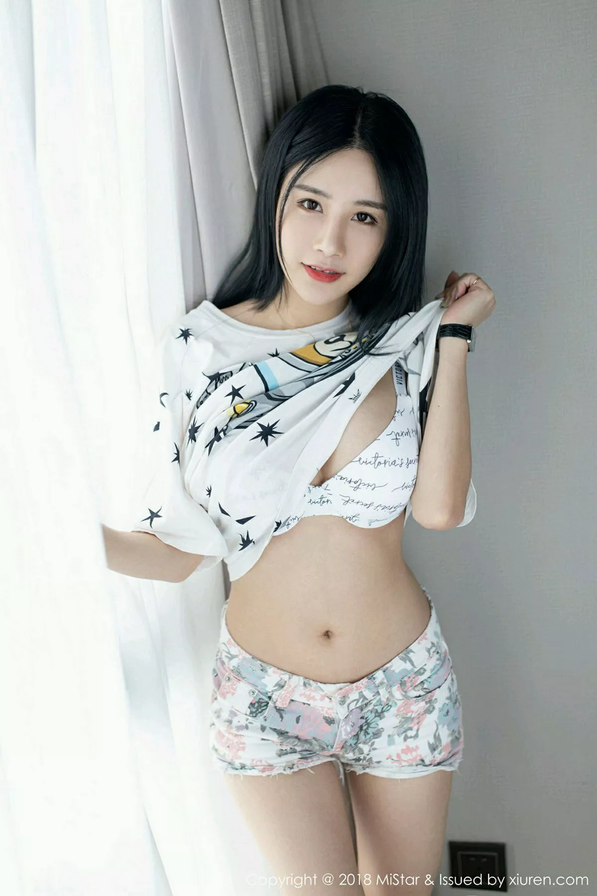 秀人集.com_[MiStar魅妍社]Vol.248_嫩模小沫琳吊带抹胸内衣配牛仔热裤秀完美身材豪乳诱惑写真43P
