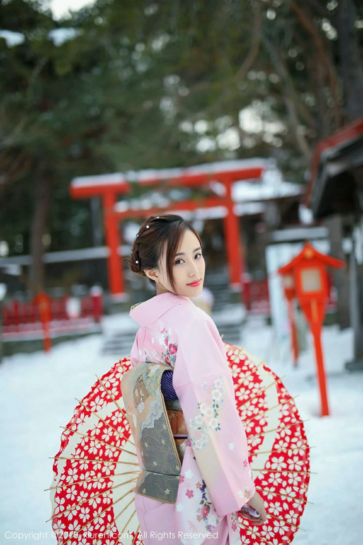 秀人集.com_[XiuRen秀人网]No.1228_美女猫宝北海道旅拍粉色和服+粉色比基尼惹火诱惑写真49P
