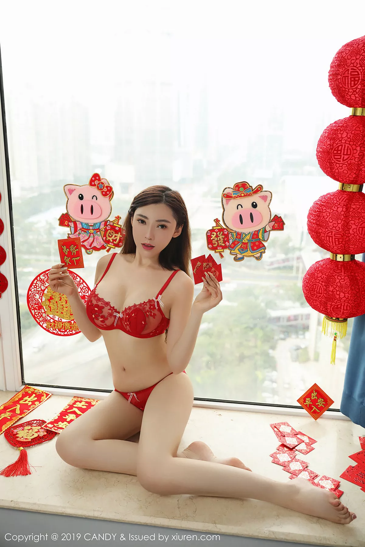 秀人集.com_[Candy网红馆]Vol.070_嫩模萌汉药baby新春祝福性感红色内衣秀完美身材诱惑写真42P