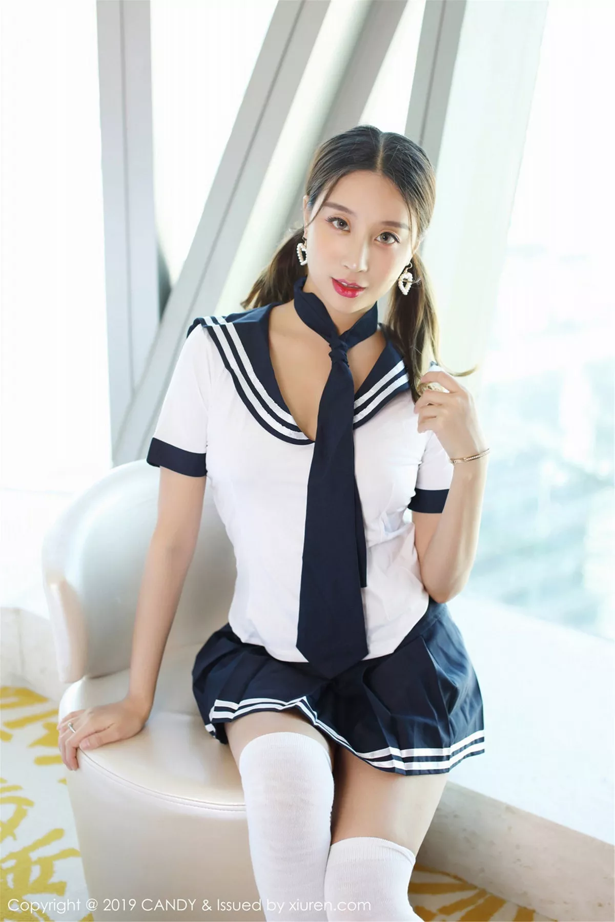 秀人集.com_[Candy网红馆]Vol.073_嫩模筱慧私房清纯学生制服+黑色丁字裤秀翘臀诱惑写真46P