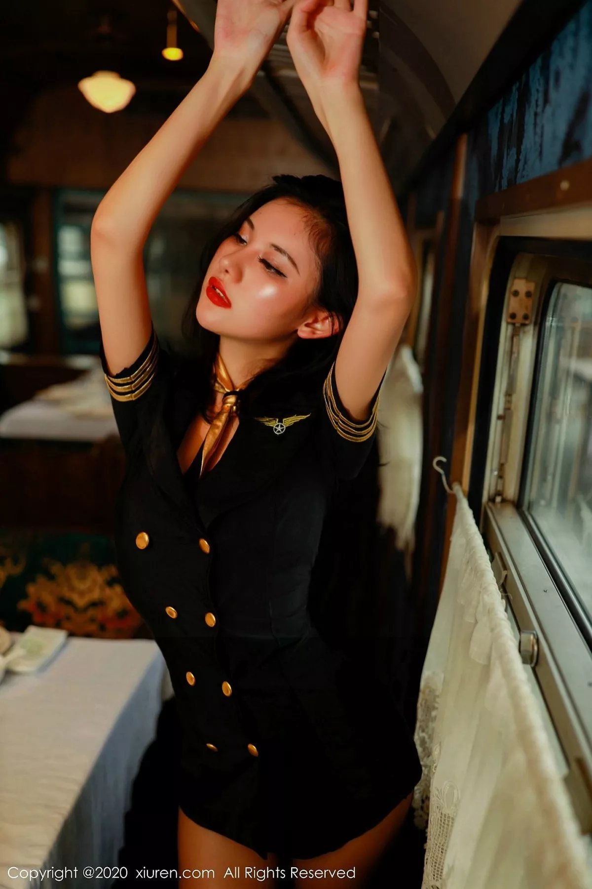 秀人集.com_[XiuRen秀人网]No.2036_嫩模就是阿朱啊列车服务员主题透视缕空蕾丝内裤极致诱惑写真102P