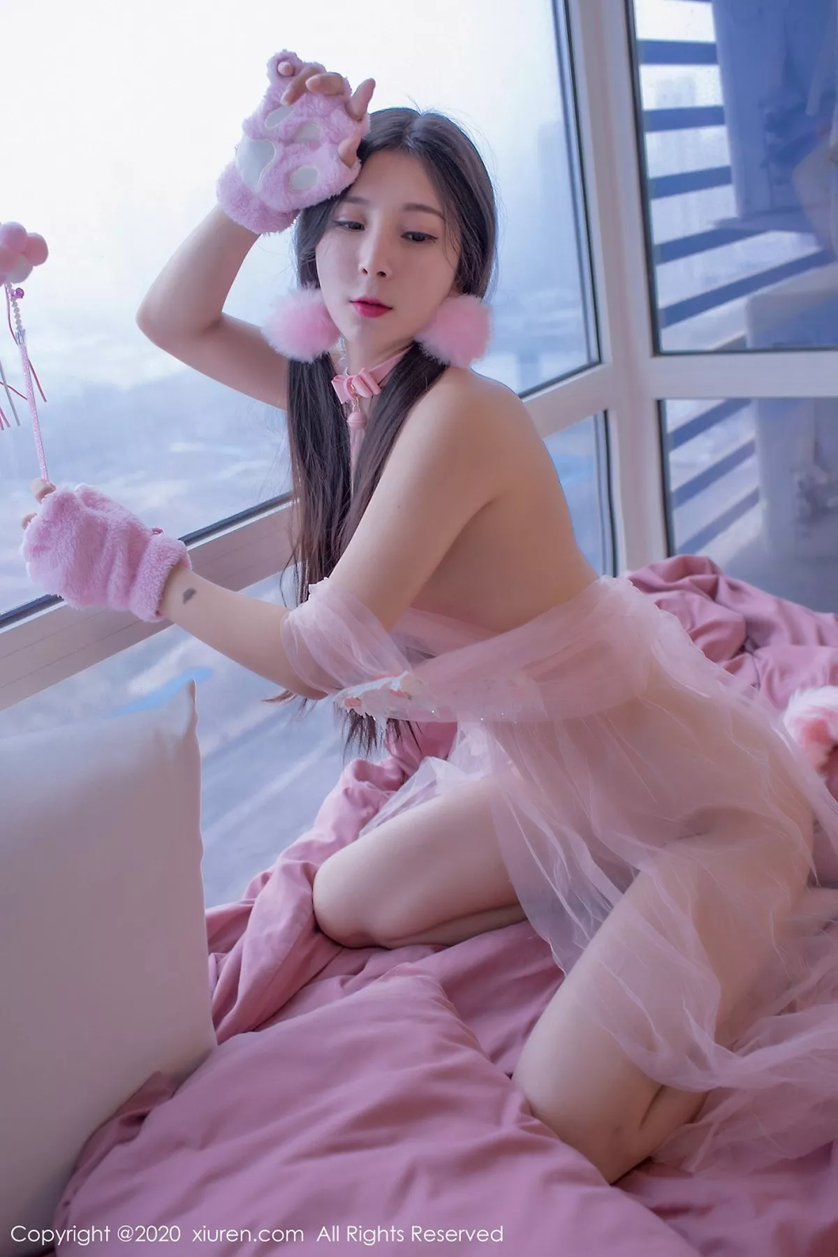 秀人集.com_[XiuRen秀人网]No.2120_嫩模小蛮妖_honey私房粉色真空薄纱裙秀魔鬼身材撩人诱惑写真75P