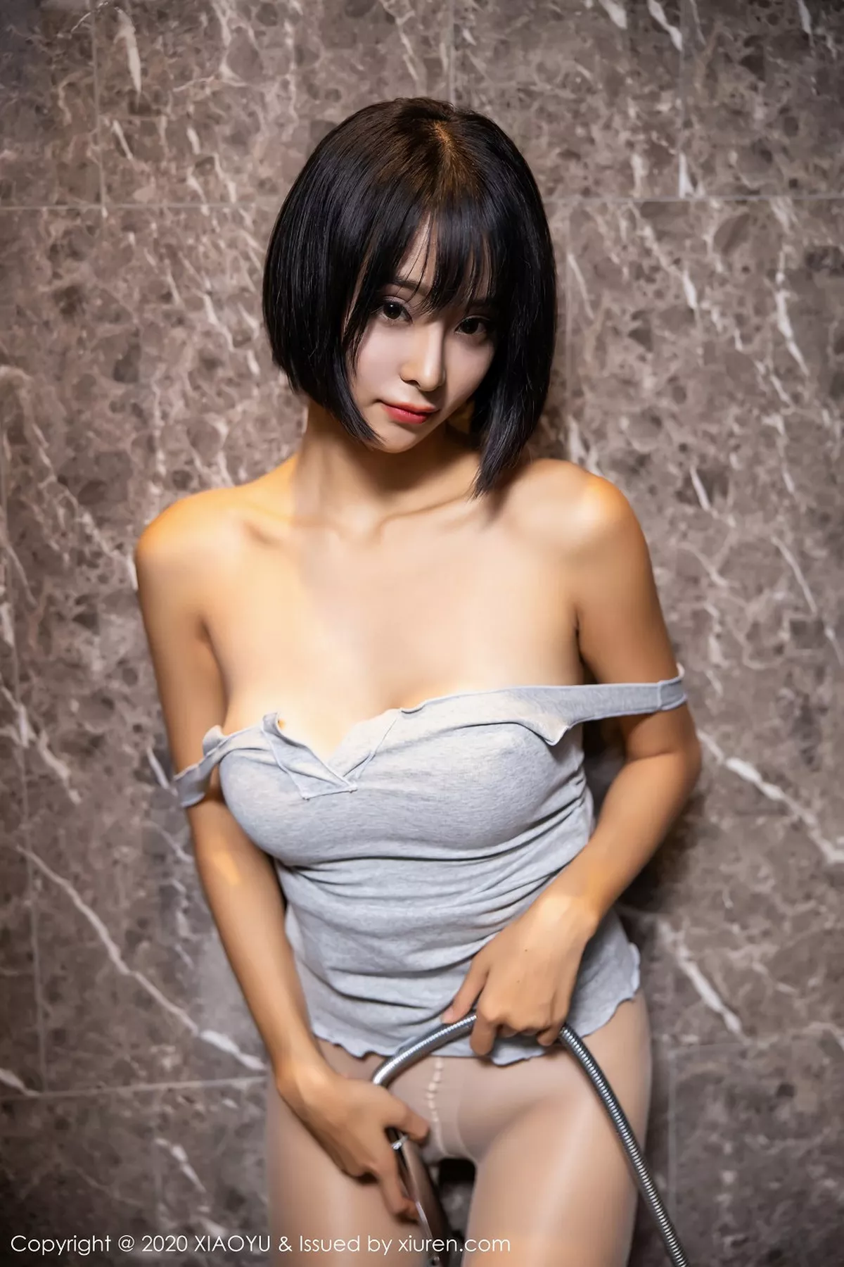 秀人集.com_[XiaoYu画语界]Vol.285_嫩模蓝夏Akasha私房浴室性感内衣配无内肉丝湿身诱惑写真68P