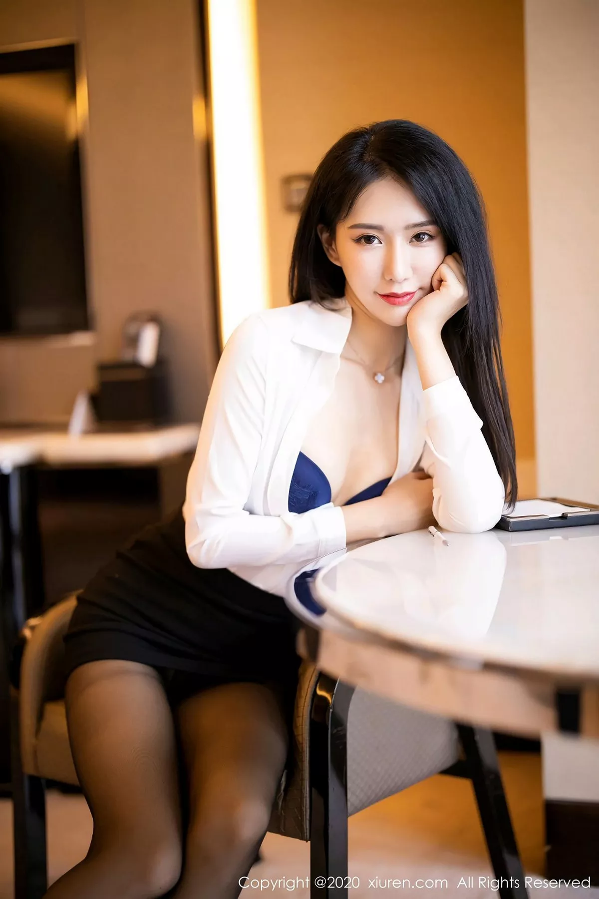 秀人集.com_[XiuRen秀人网]No.2148_嫩模BABY_柒私房白衬衫秘书装半脱露无内黑丝裤袜撩人诱惑写真90P