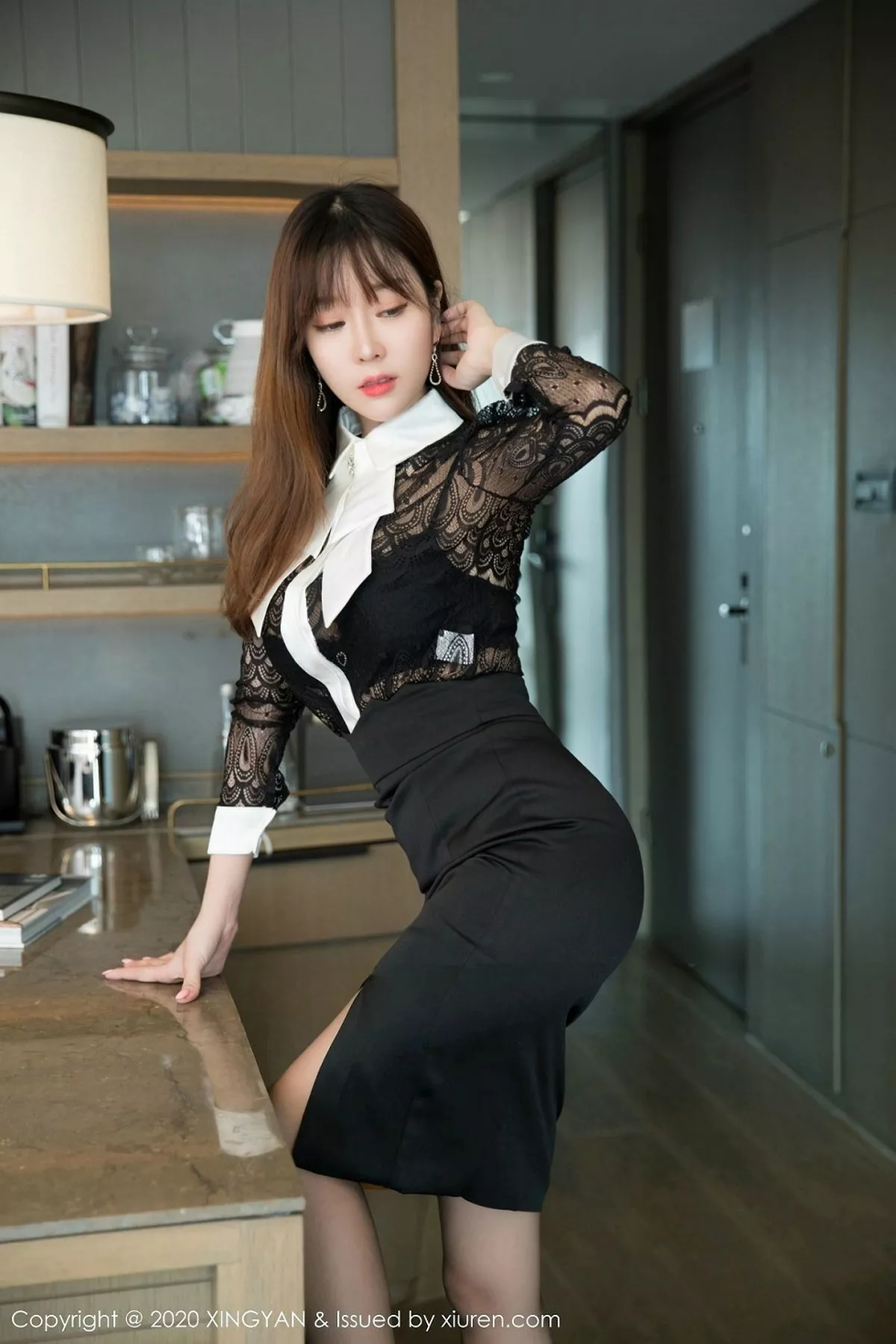 秀人集.com_[XINGYAN星颜社]VOL.134_女神王雨纯私房黑色职业装半脱露透视内裤秀翘臀诱惑写真66P