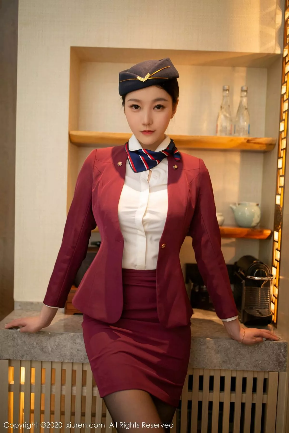 秀人集.com_[XiuRen秀人网]No.2161_嫩模安然Maleah空乘制服主题私房床上半脱露红色内衣完美诱惑写真86P