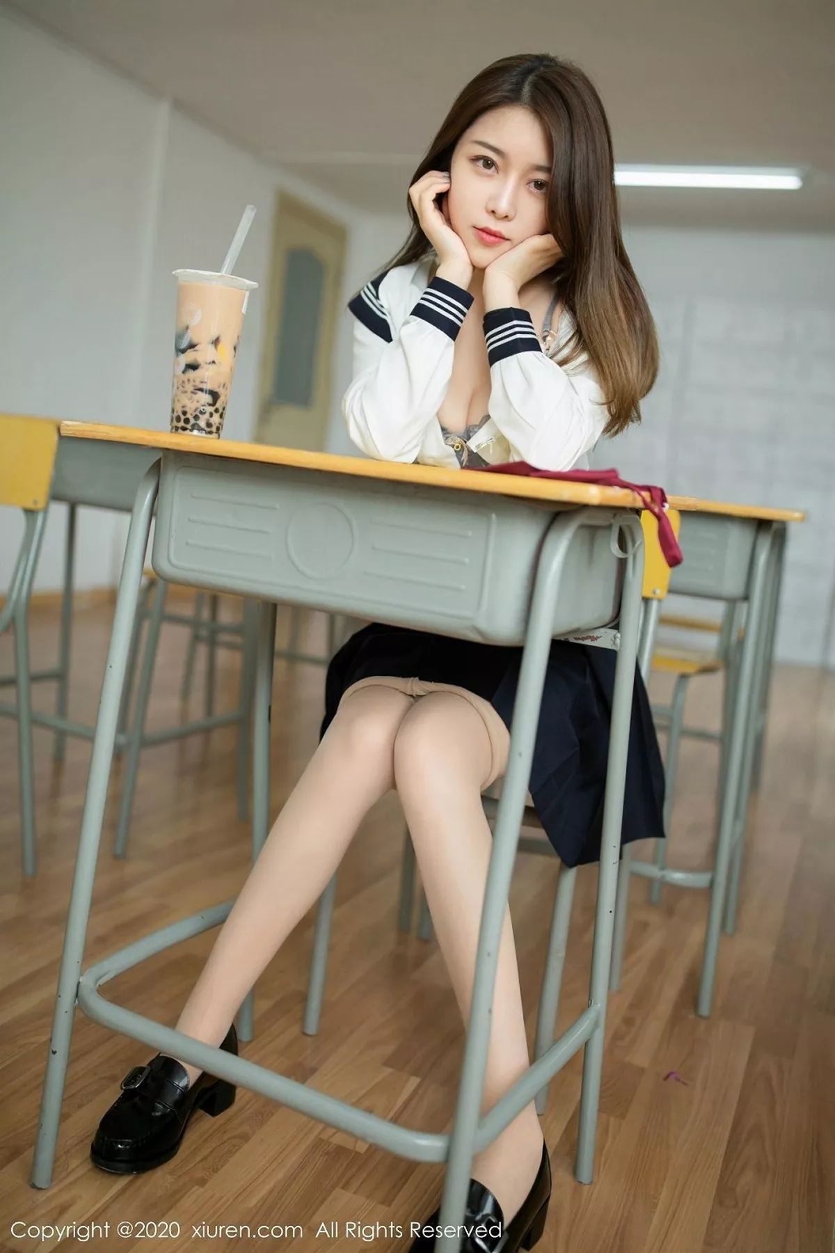 秀人集.com_[XiuRen秀人网]No.2230_嫩模夏诗雯Sally校园遭遇主题学生制服秀蕾丝内衣诱人写真66P