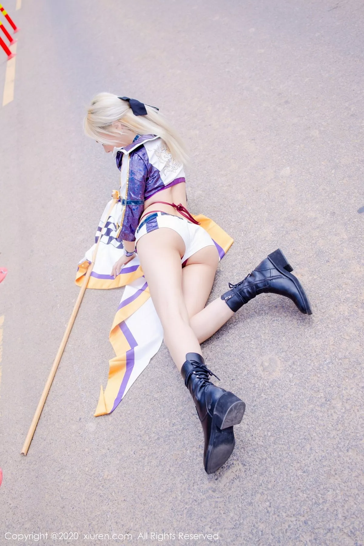 秀人集.com_[XiuRen秀人网]No.2308_嫩模淼淼小姐姐呀室外赛车女郎主题半脱制服露红色内衣诱惑写真36P