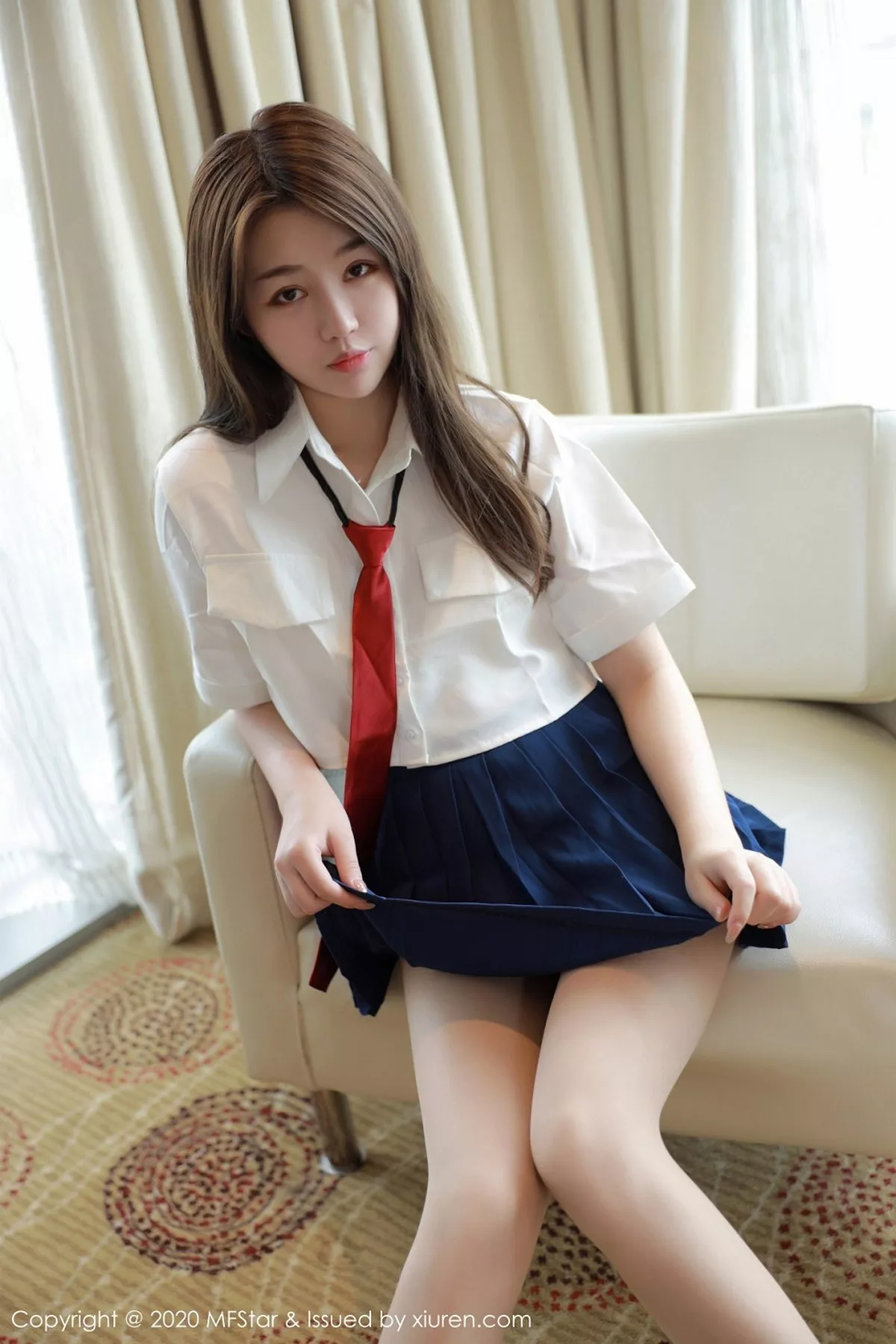 秀人集.com_[MFStar模范学院]Vol.362_嫩模梦梵私房性感JK制服露蕾丝内裤秀翘臀诱惑写真53P