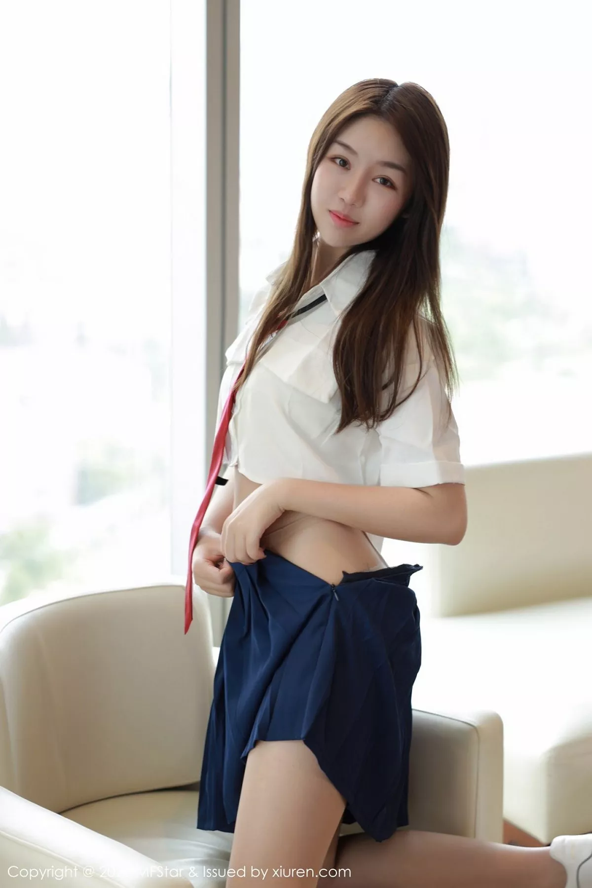 秀人集.com_[MFStar模范学院]Vol.362_嫩模梦梵私房性感JK制服露蕾丝内裤秀翘臀诱惑写真53P