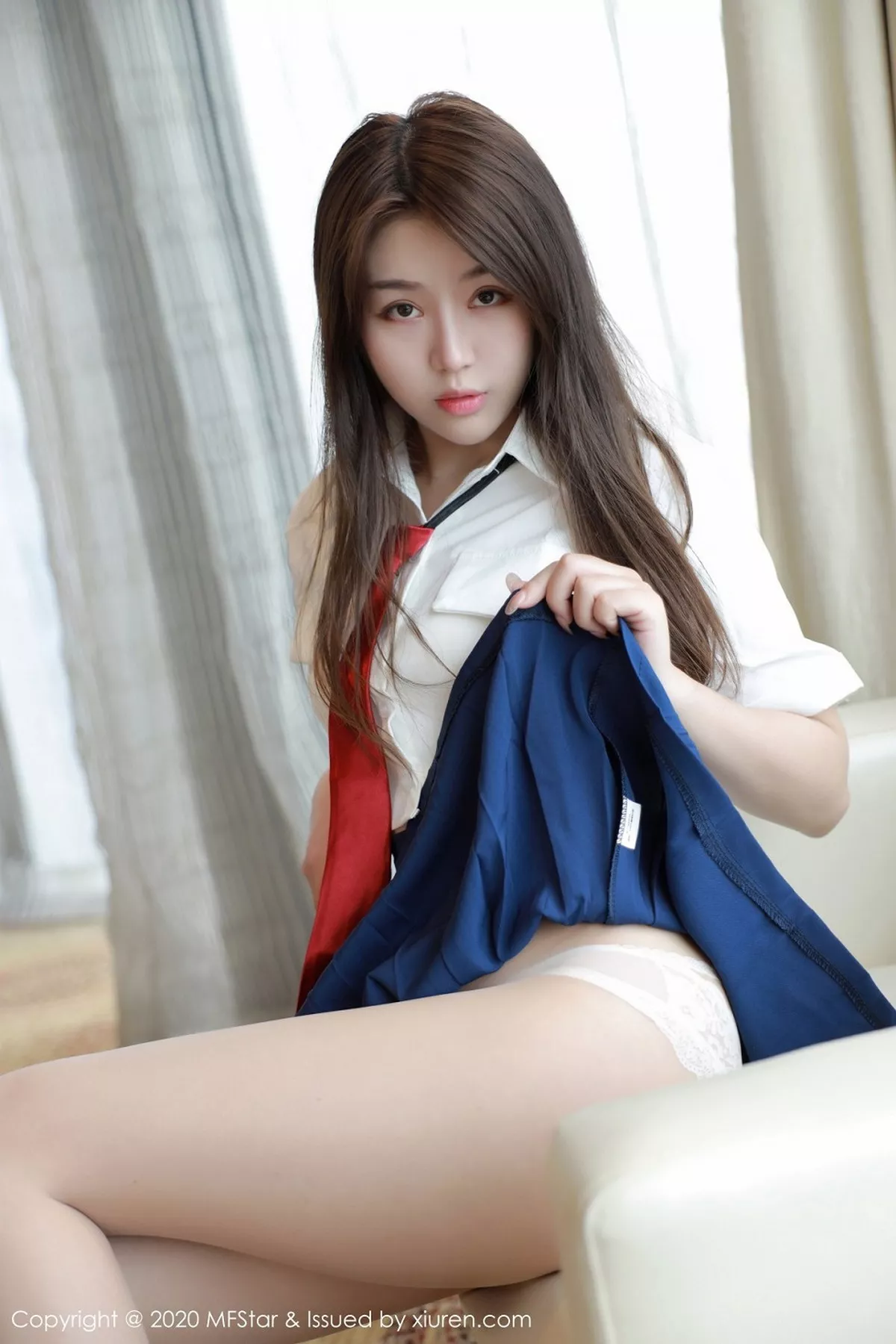 秀人集.com_[MFStar模范学院]Vol.362_嫩模梦梵私房性感JK制服露蕾丝内裤秀翘臀诱惑写真53P