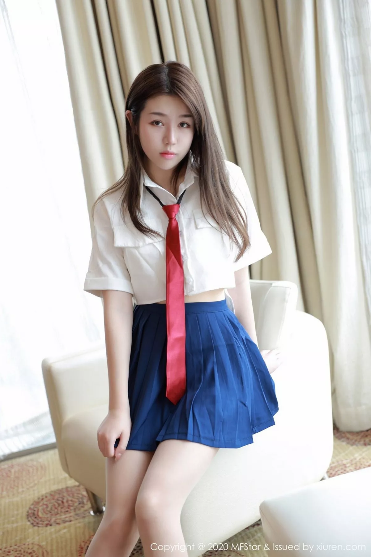 秀人集.com_[MFStar模范学院]Vol.362_嫩模梦梵私房性感JK制服露蕾丝内裤秀翘臀诱惑写真53P